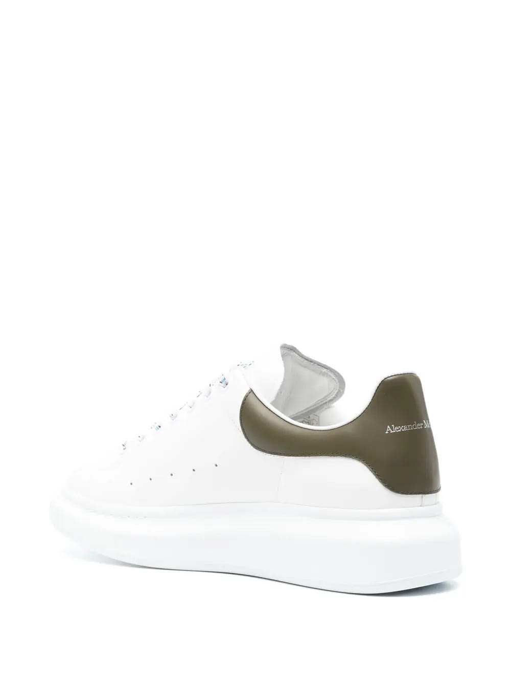 Shop Alexander Mcqueen Oversized Sneakers In White And Khaki Green