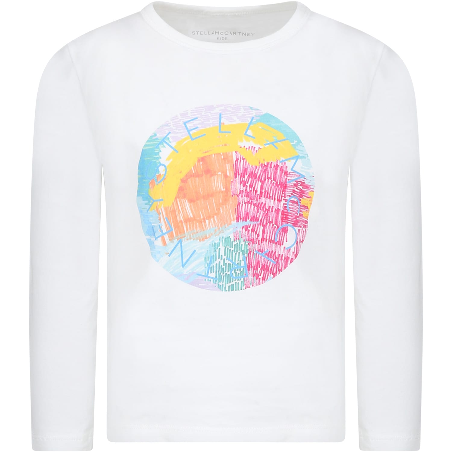 Stella Mccartney Kids' White T-shirt For Girl With Logo And Print