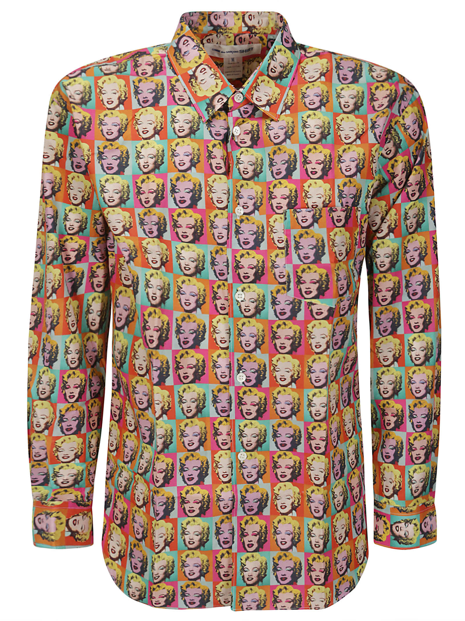 Shop Comme Des Garçons Shirt Cotton Printed Poplin With Full Print C Andy Warho