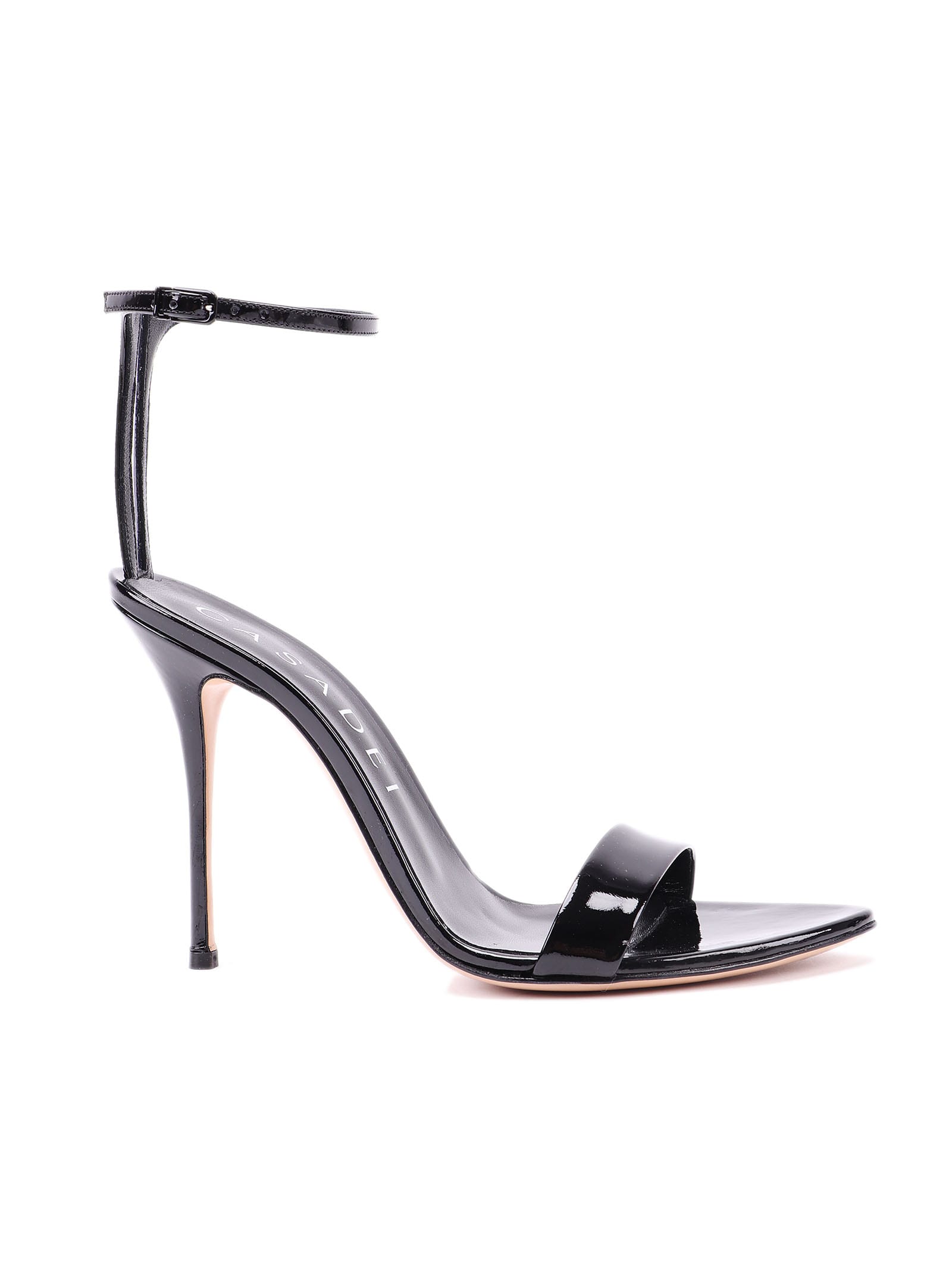 Shop Casadei Scarlet Patent Leather Sandals In Nero