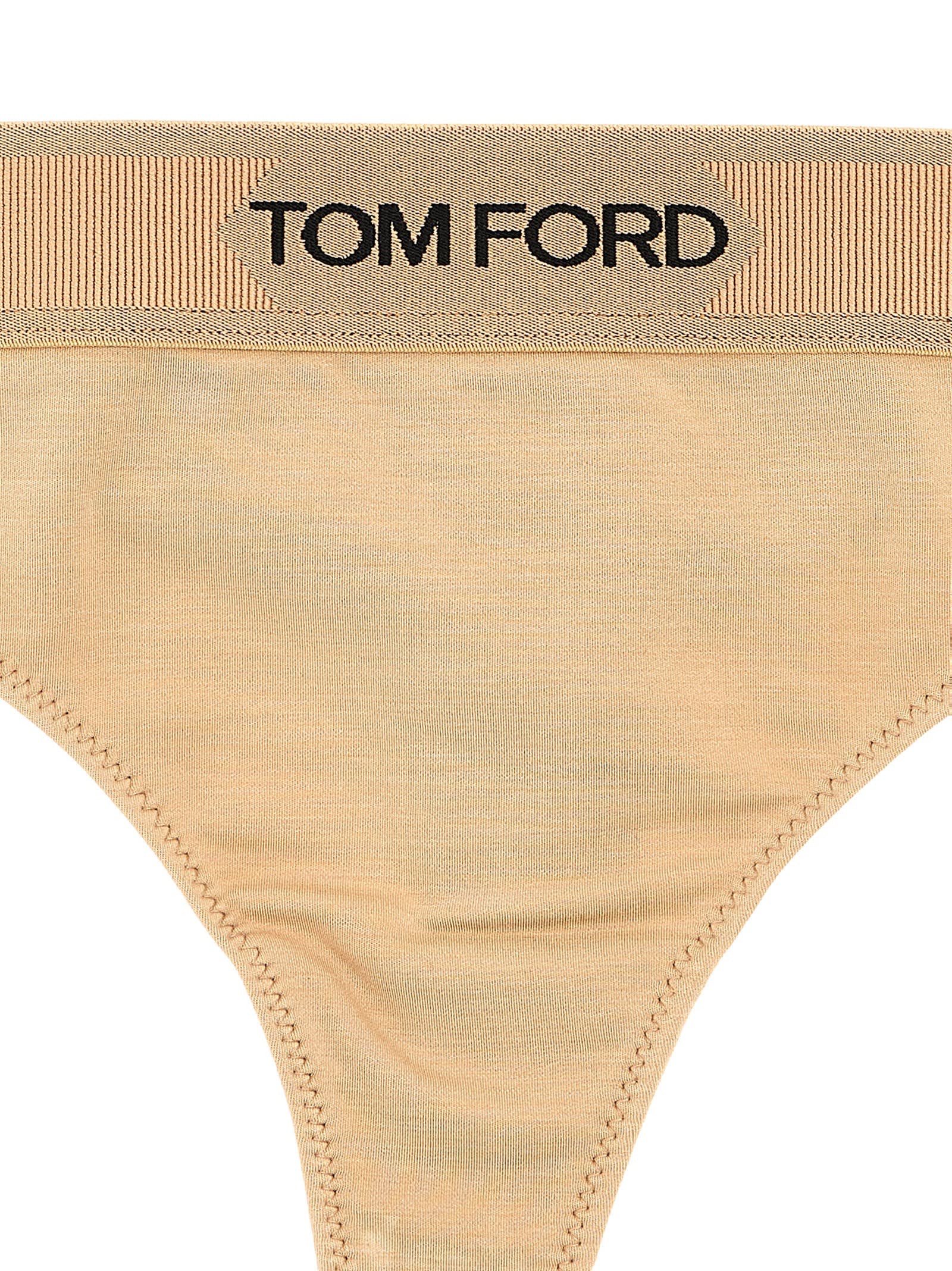 Tom Ford Thong Briefs Seamless Elastic Waistband In Neutral