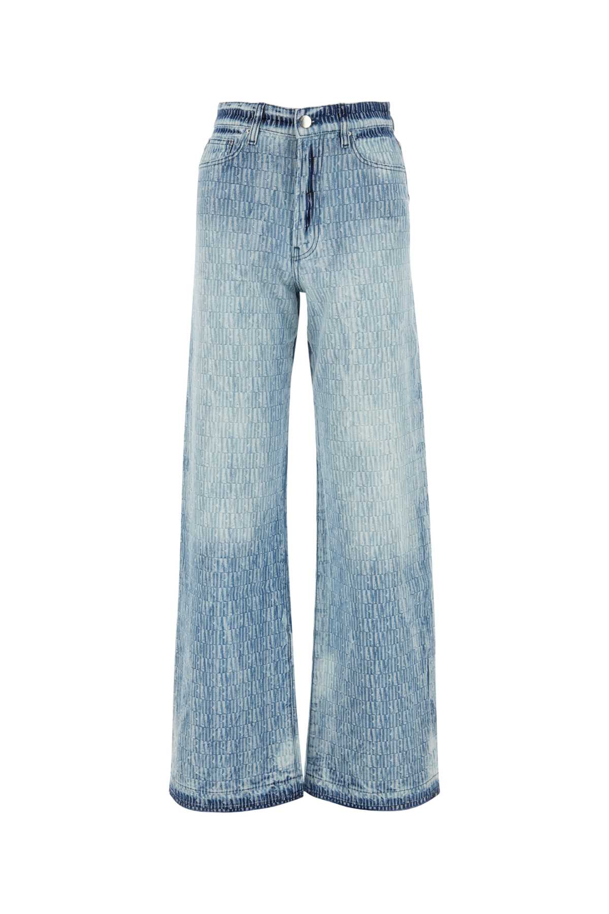 Embroidered Denim Wide-leg Jeans