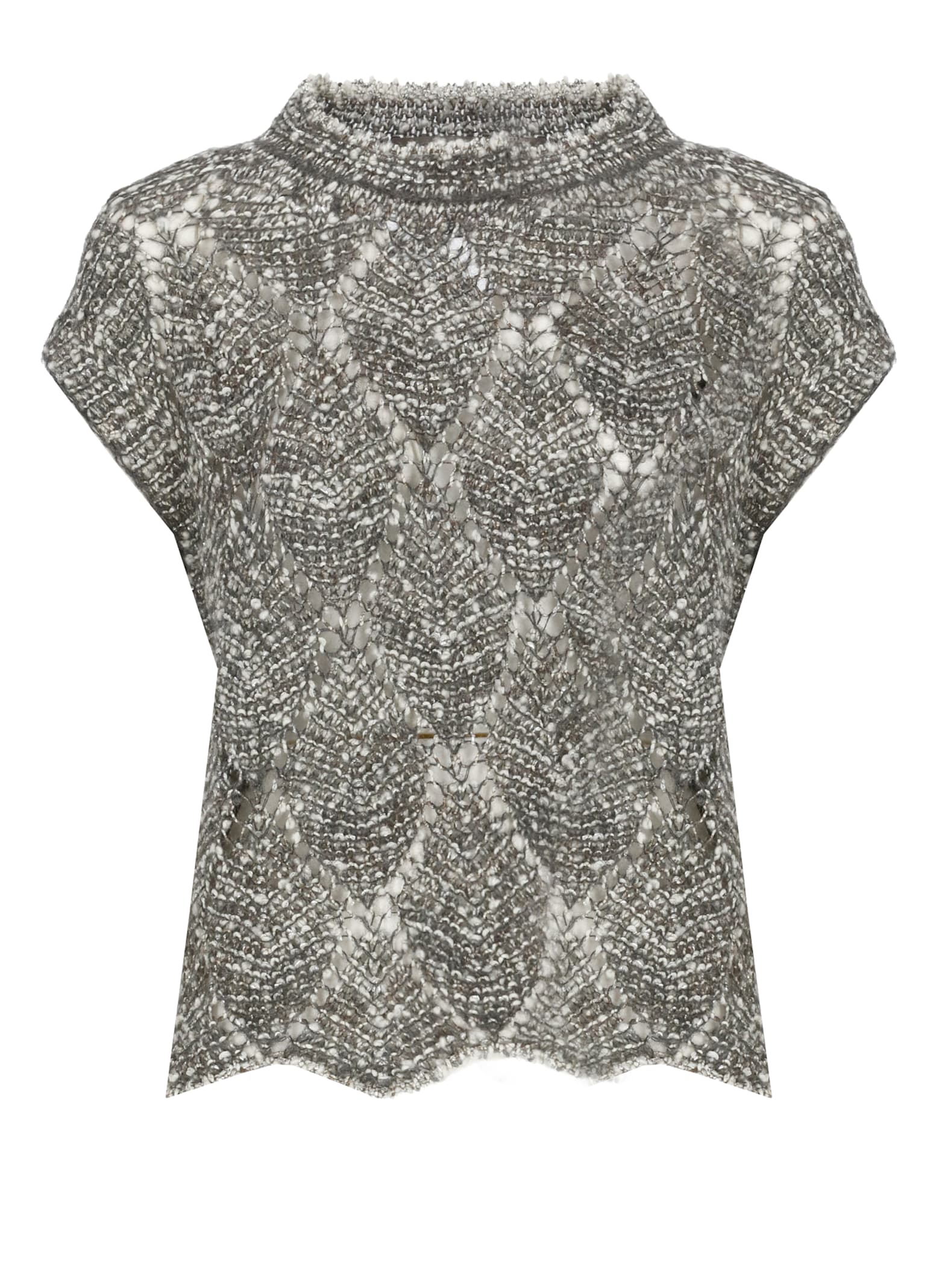 D Exterior Wool Sweater In Gray