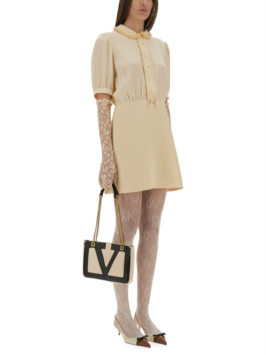 Valentino Women's Crepe Couture Short Dress In Neutral