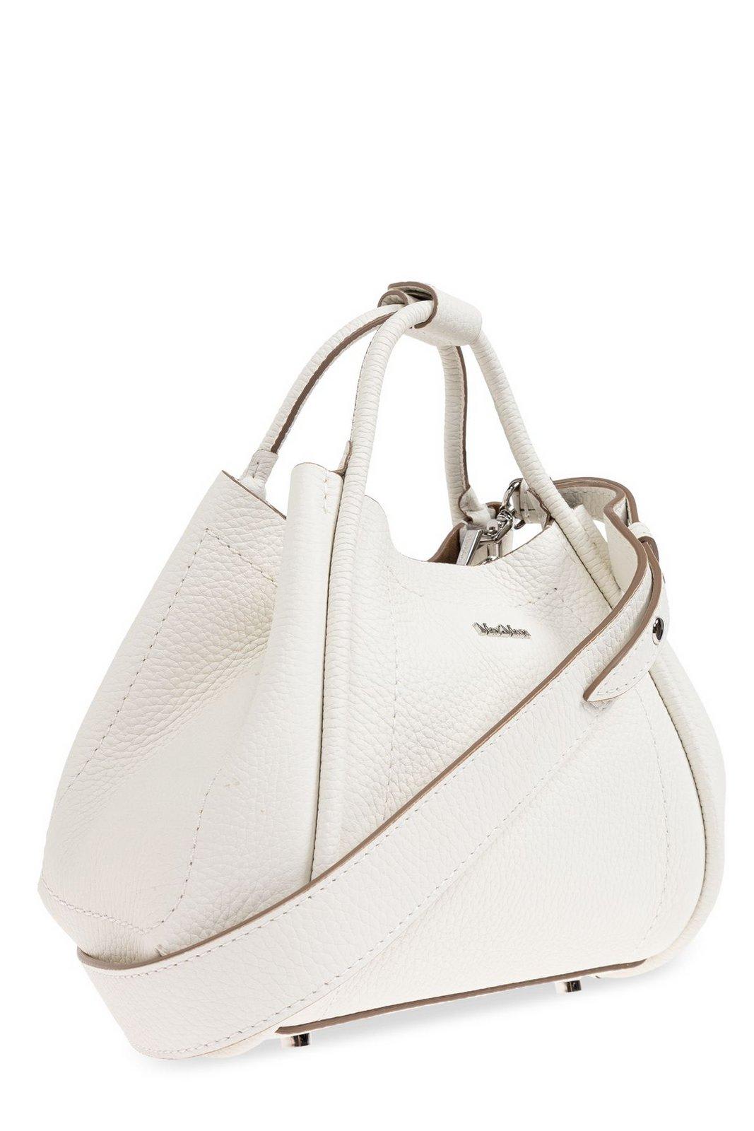 Max Mara Logo Plaque Top Handle Bag In White