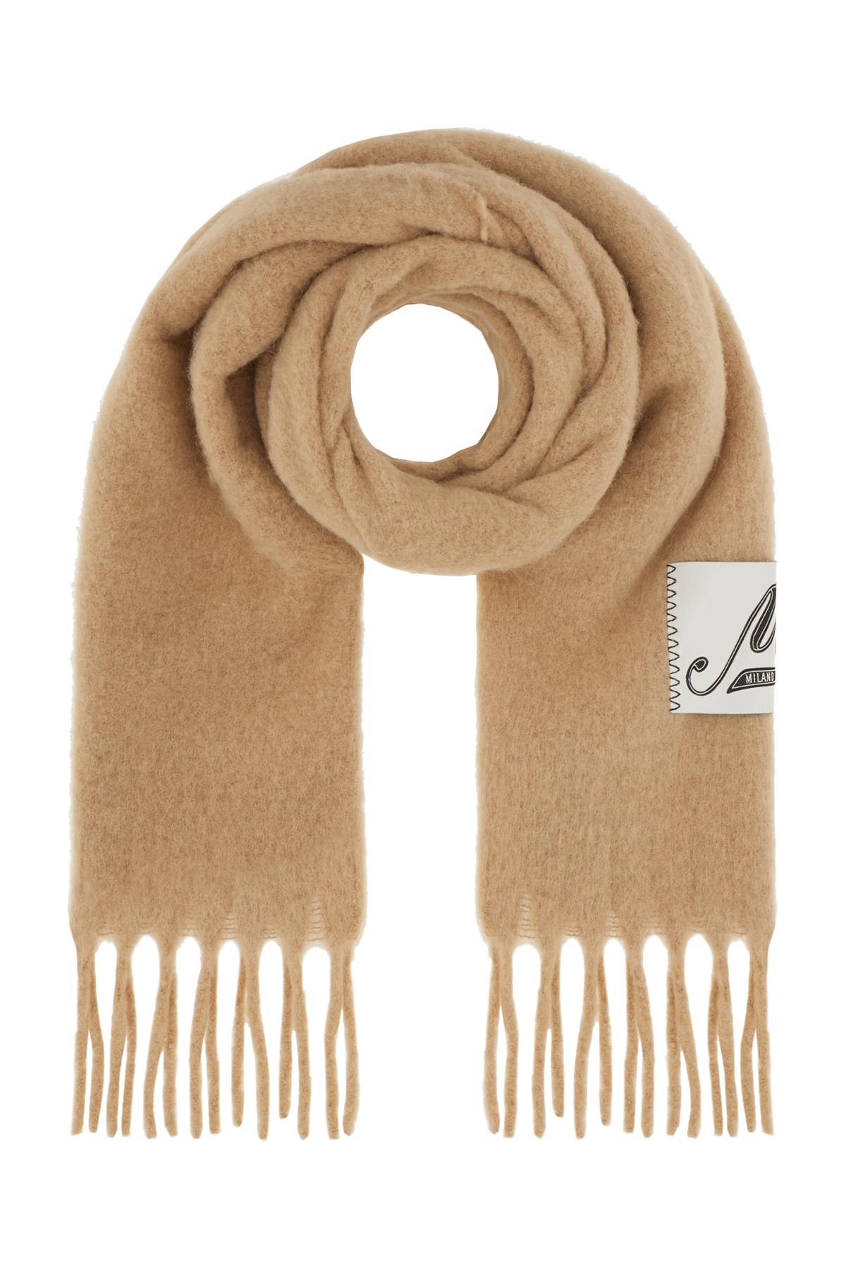 Shop Marni Camel Alpaca Blend Scarf In Beige