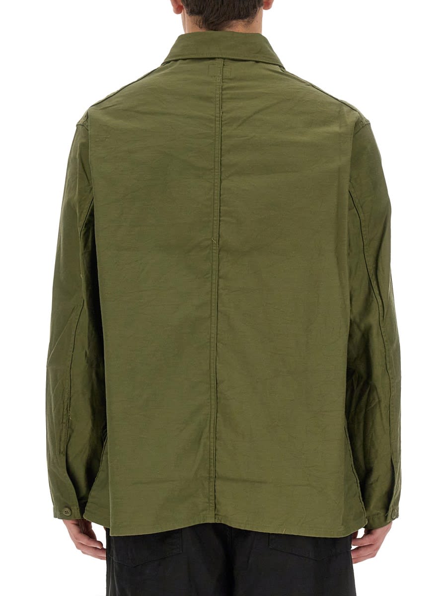 Needles Embroidered Cotton Shirt Jacket In Green