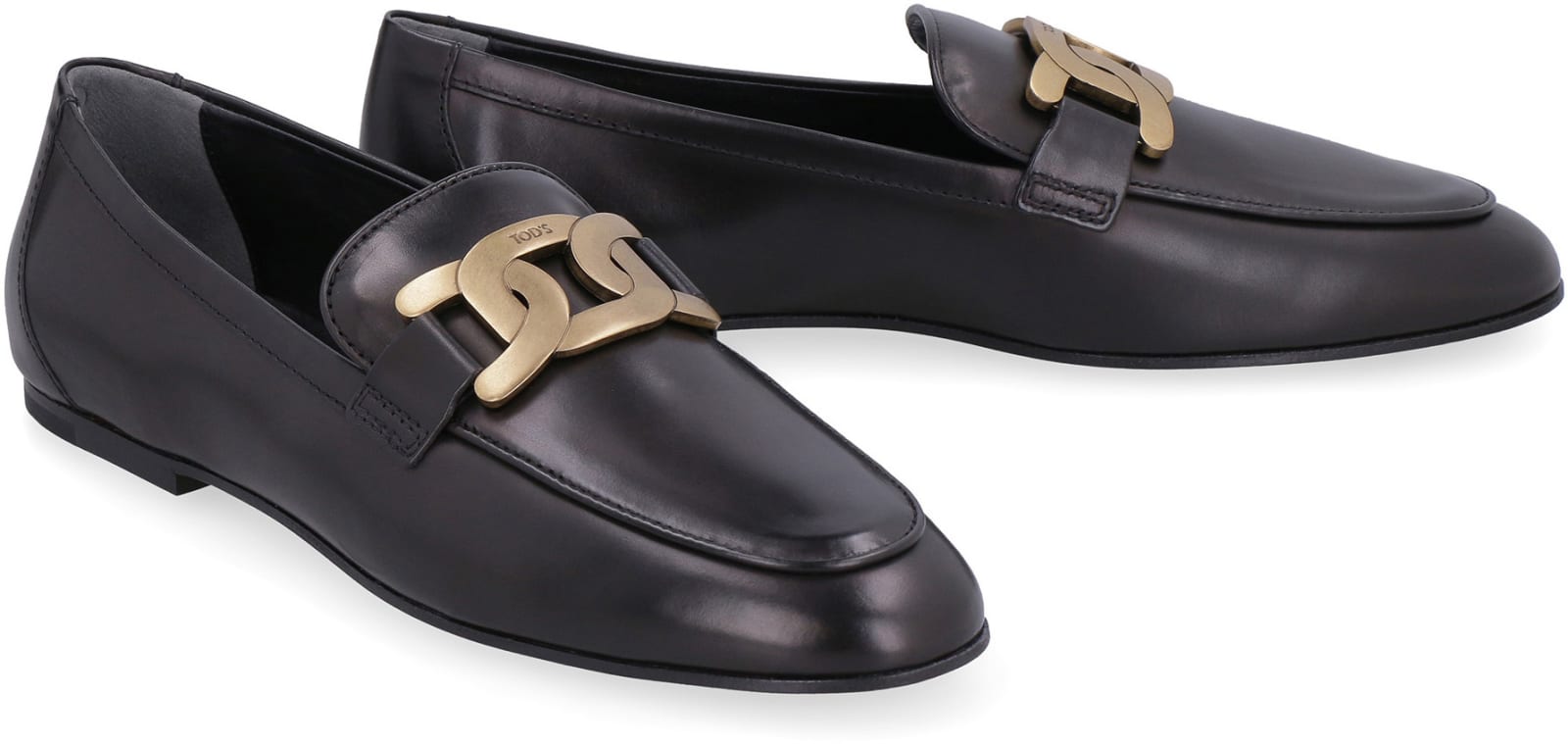 Shop Tod's Kate Leather Loafers In Black