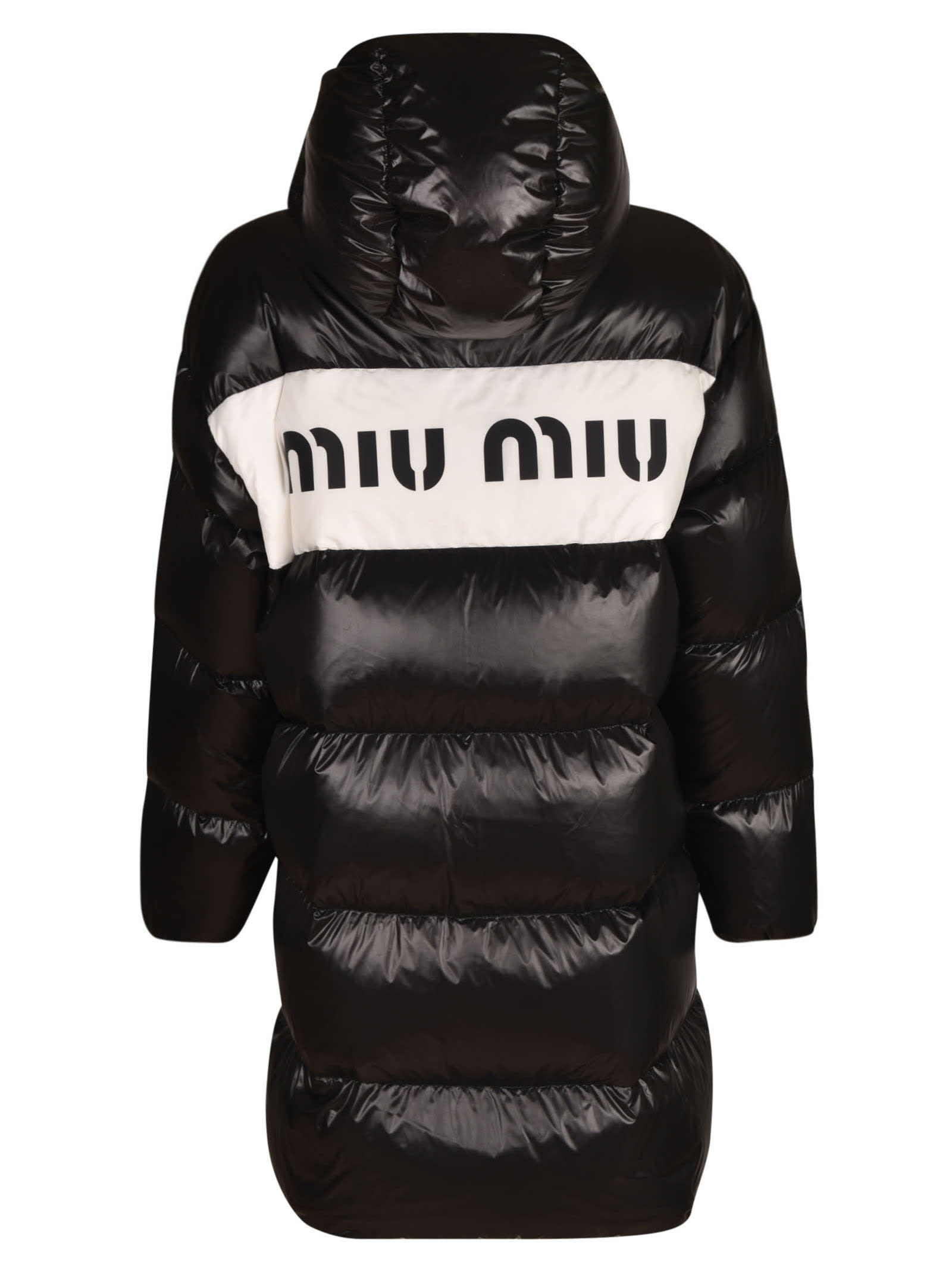 Shop Miu Miu Concealed Buttoned Padded Jacket In Black