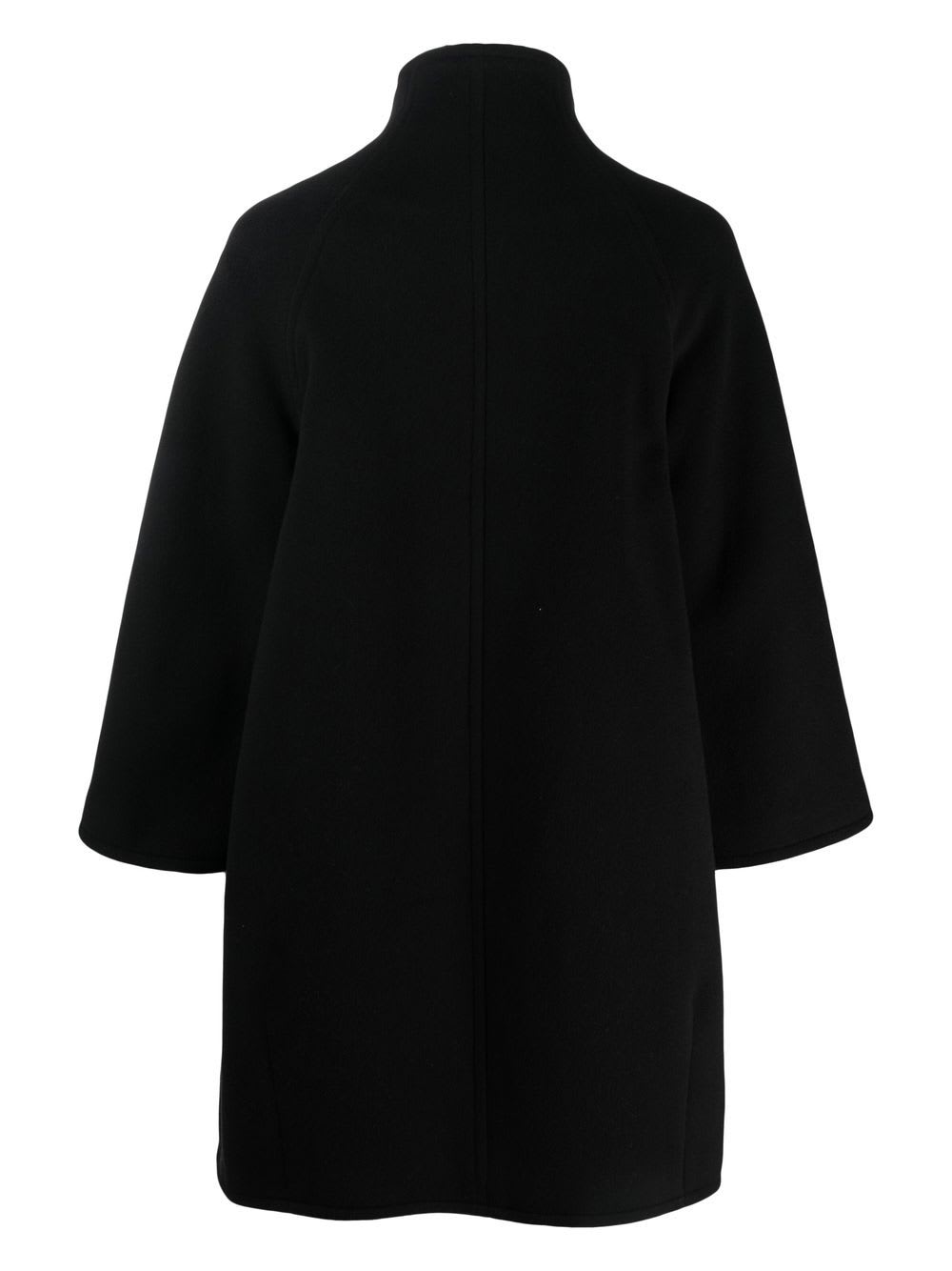 Gianluca Capannolo Wool Blend Oversized Coat In Black
