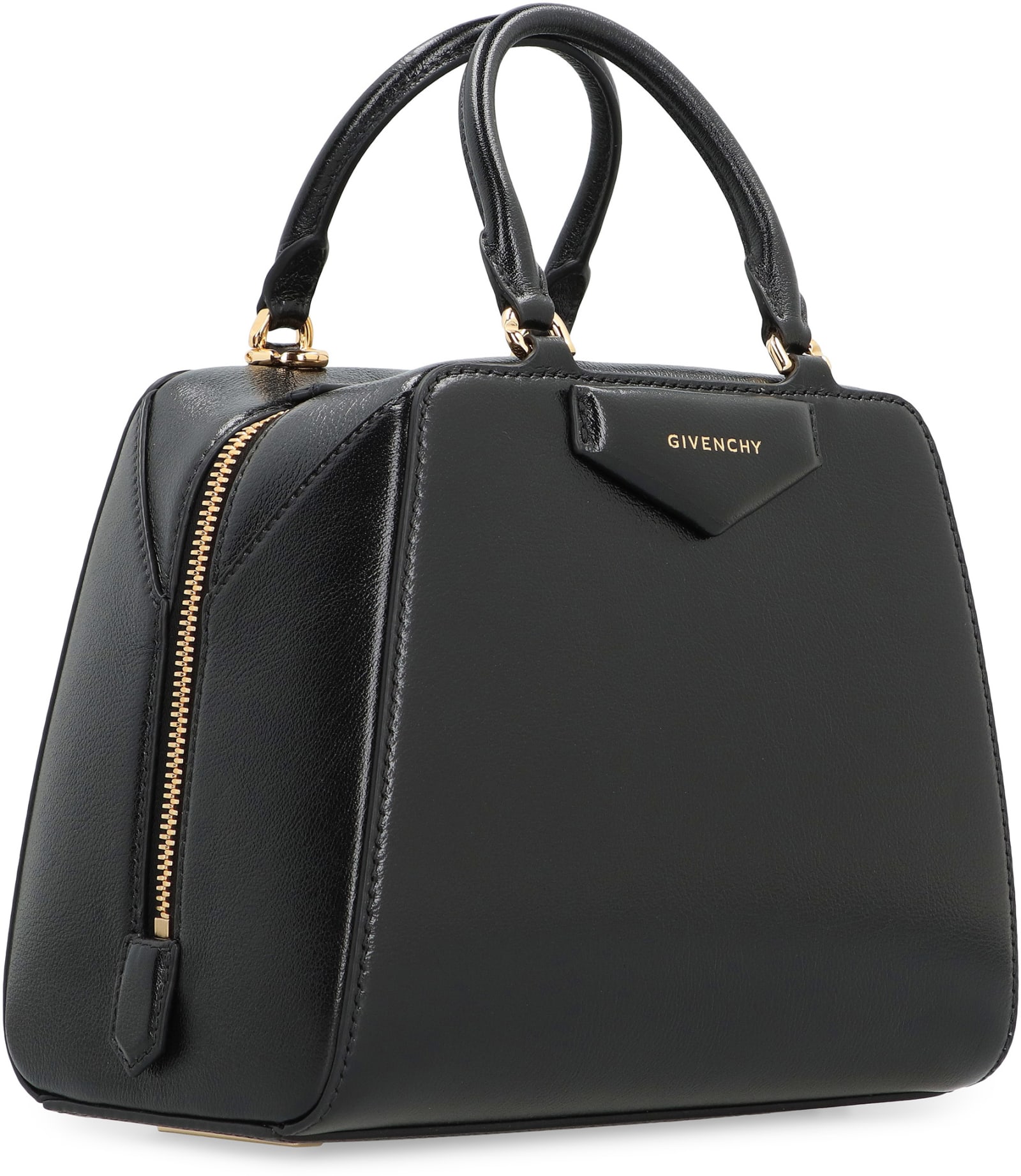 Shop Givenchy Antigona Cube Leather Mini Handbag In Black