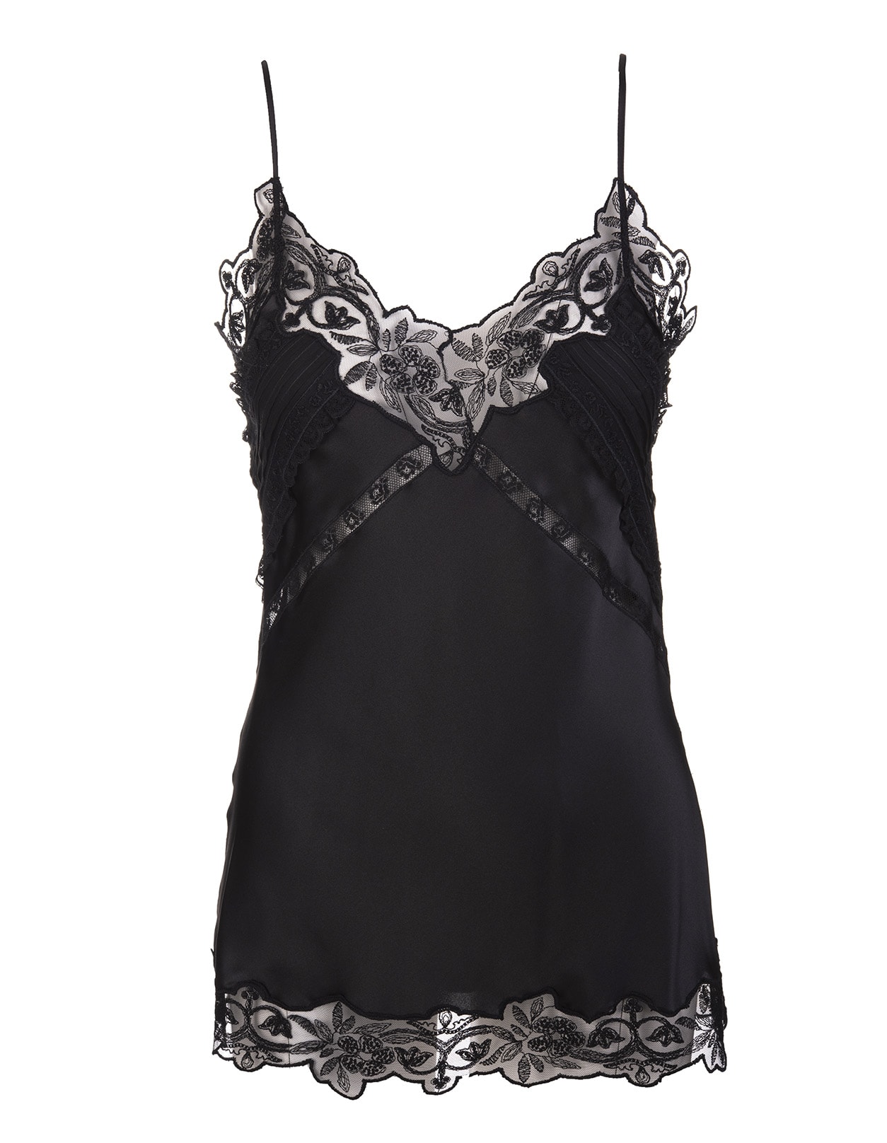 Ermanno Scervino Black Top With Lace Inserts