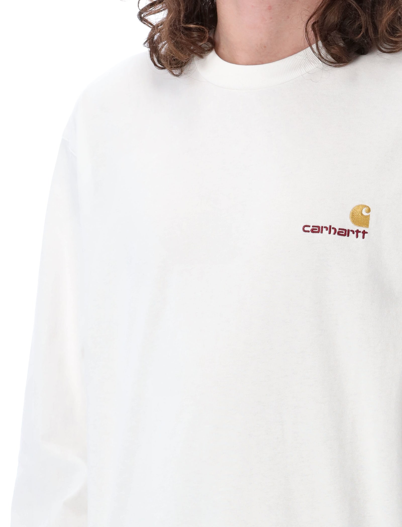 Shop Carhartt American Script L/s T-shirt In White