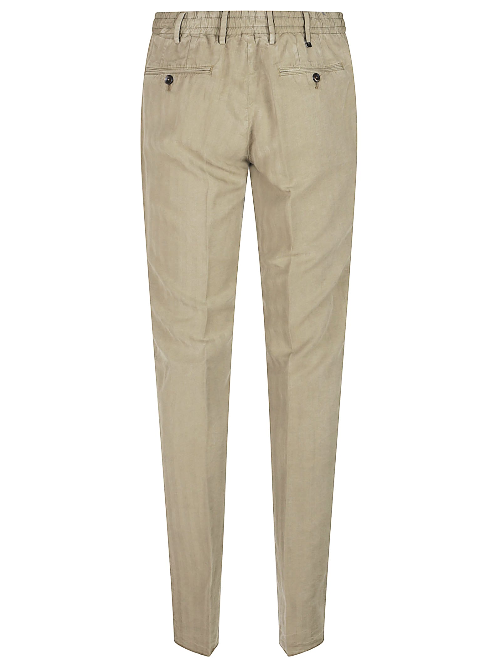 Pt Torino Beige Stretch-design Tapered Trousers