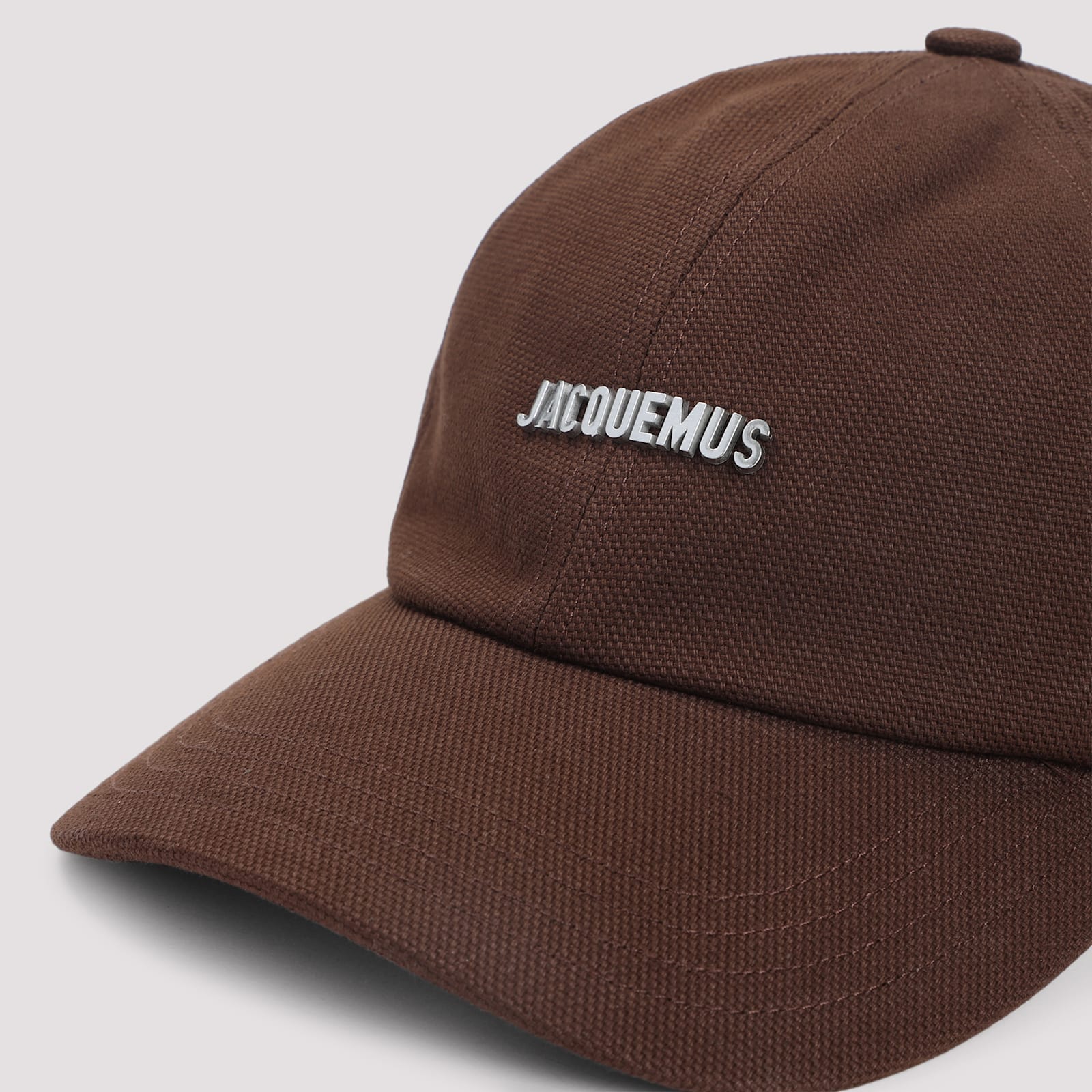 Jacquemus Men Logo Motif Baseball Cap In Brown