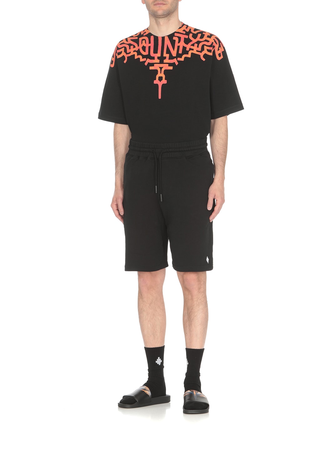 Shop Marcelo Burlon County Of Milan Cross Basket Bermuda Shorts In Black