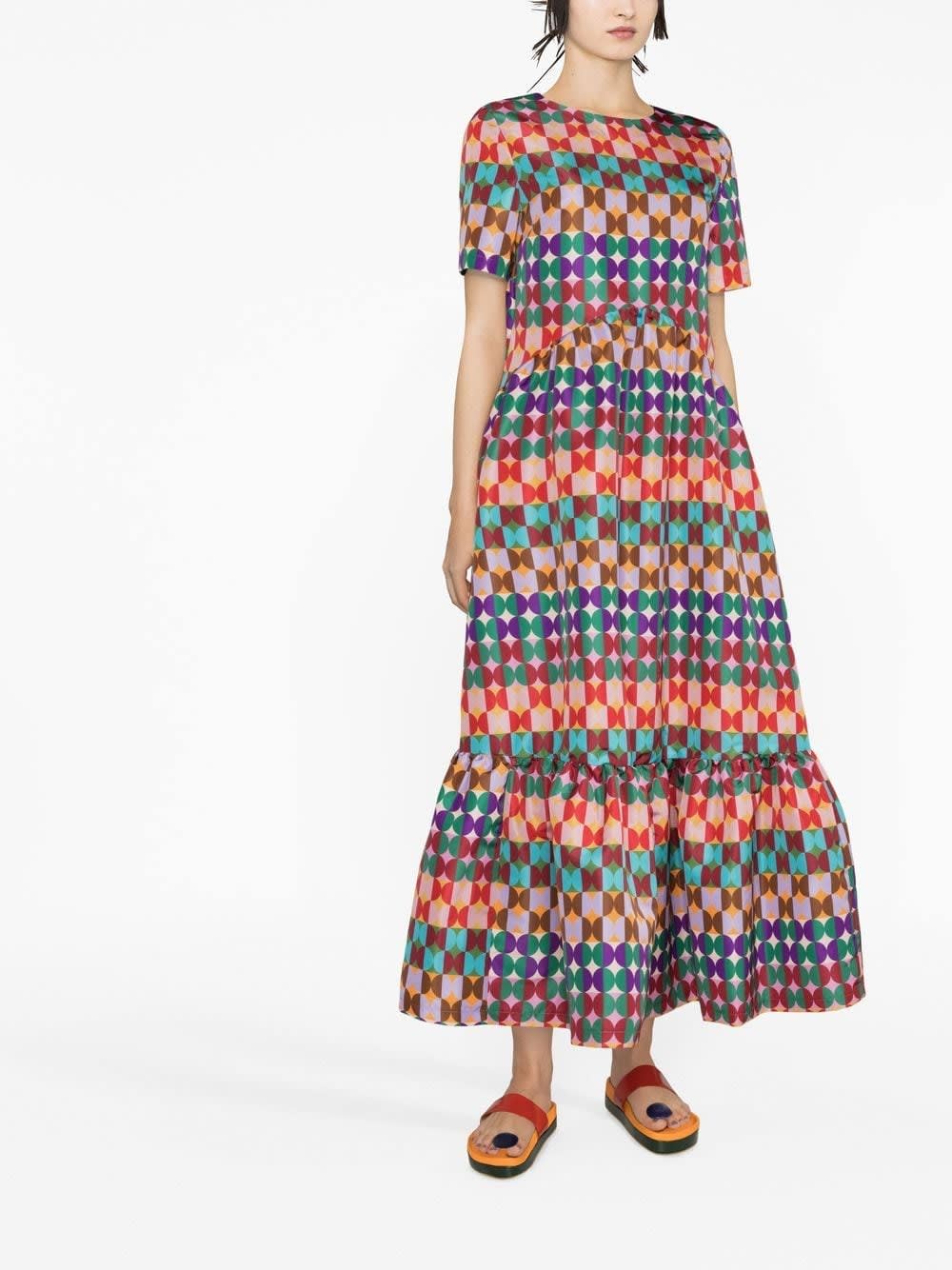 La Doublej La Double J Woman Maxi Dress Dark Purple Size L Polyester In Mezzaluna Rainbow