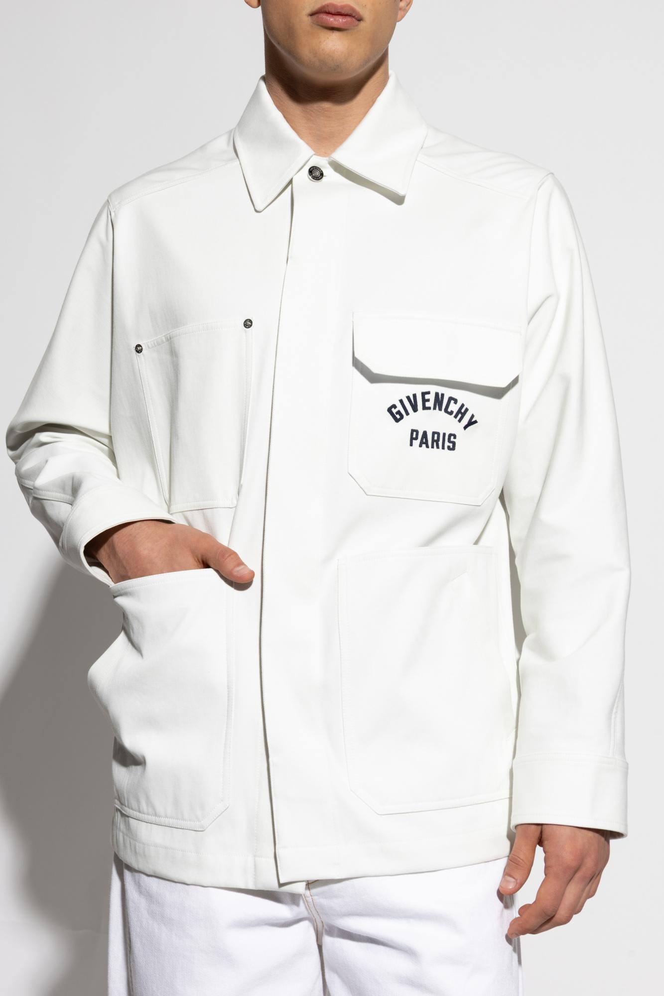 Givenchy Relaxed Fit Jacket With Front Pockets And Long Sleeves In Neutral