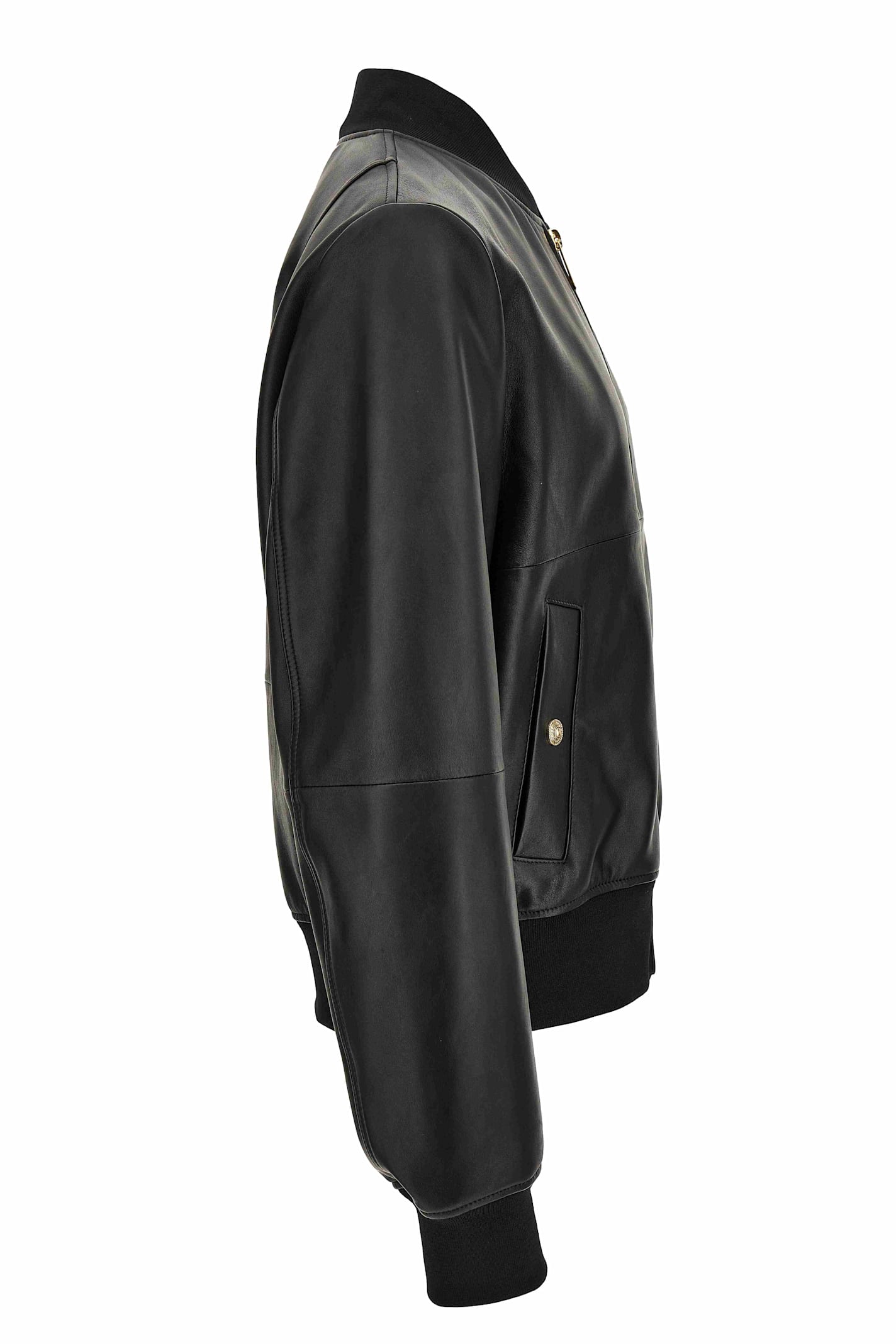 Shop Versace Jeans Couture Leather Jacket In Black