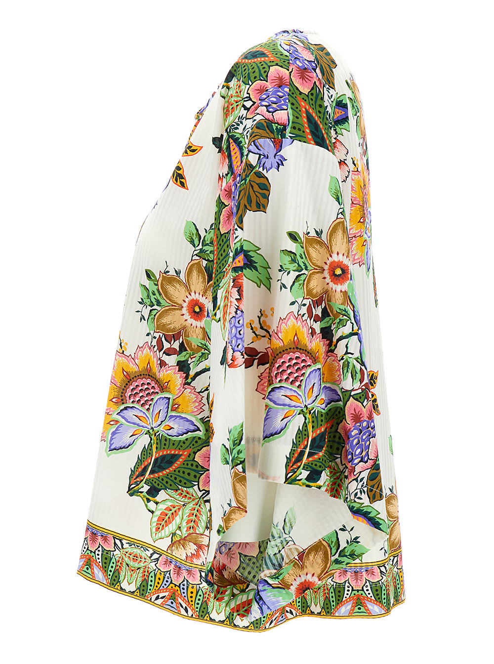 Shop Etro Multicolor Blosue With All-over Floreal Print In Cotton And Silk Woman