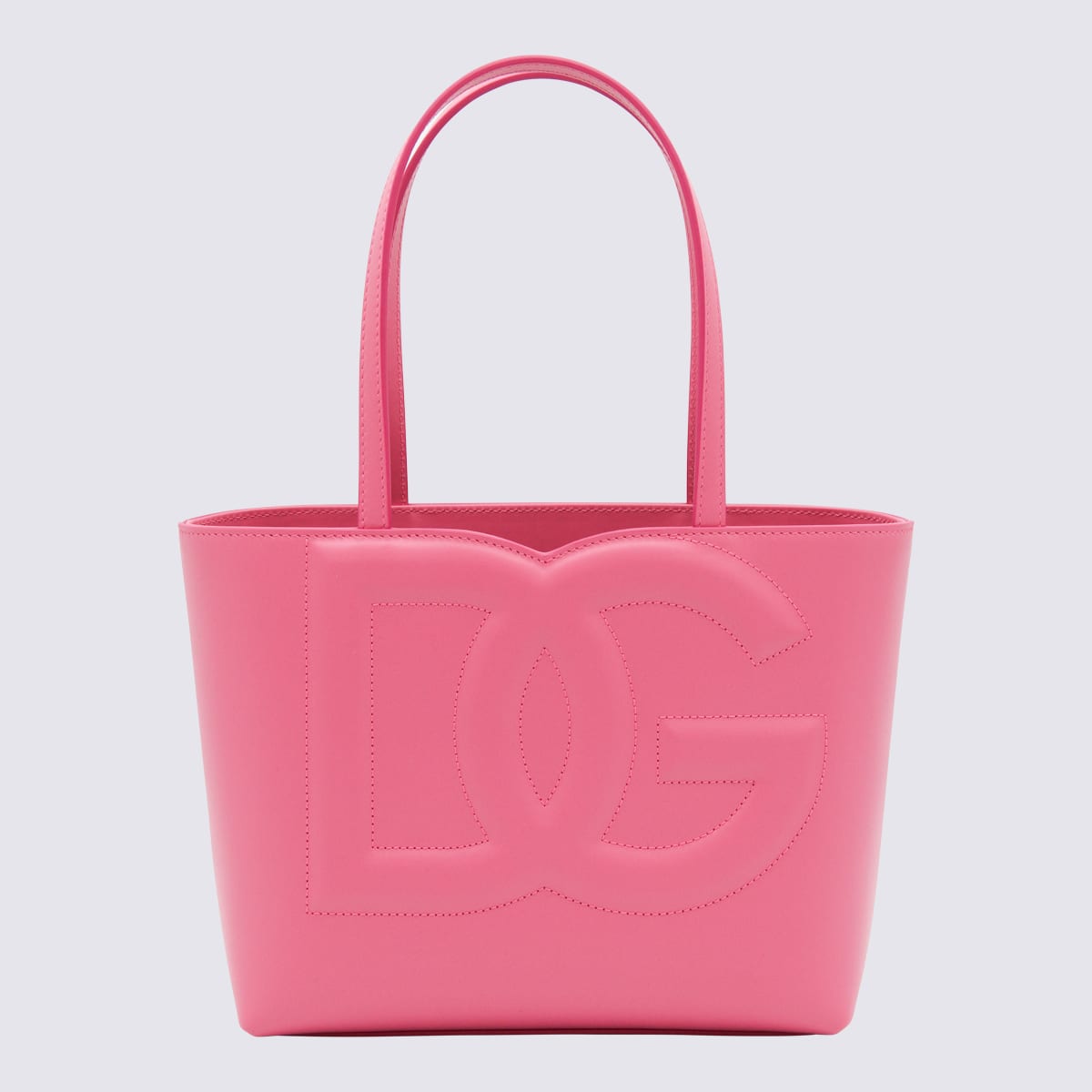 Dolce & Gabbana Pink Leather Tote Bag In Glicine