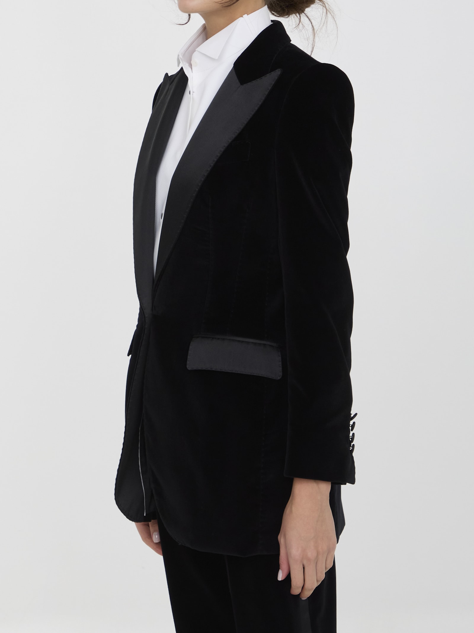 Shop Dolce & Gabbana Velvet Tuxedo Jacket In Black