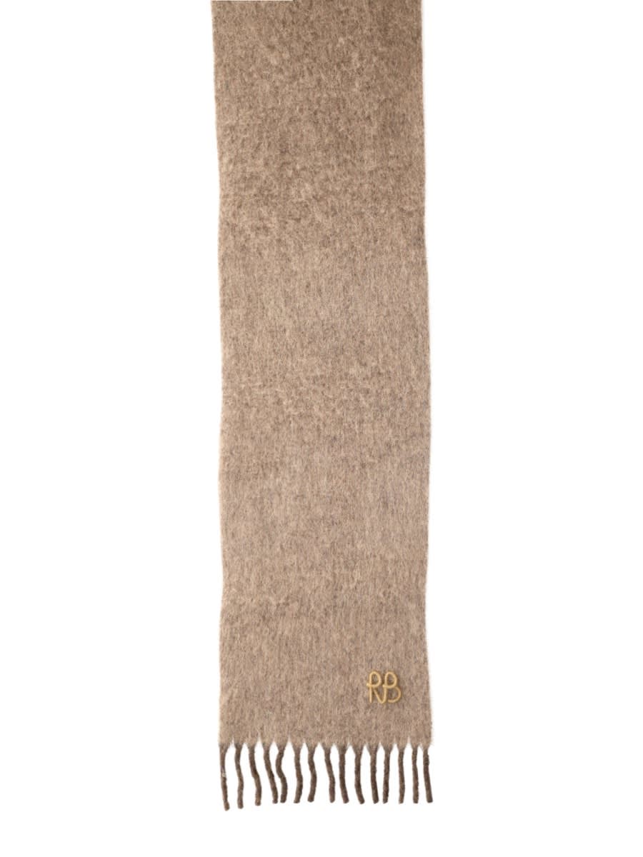 Ruslan Baginskiy Rectangular Scarf Fringed Edges In Brown