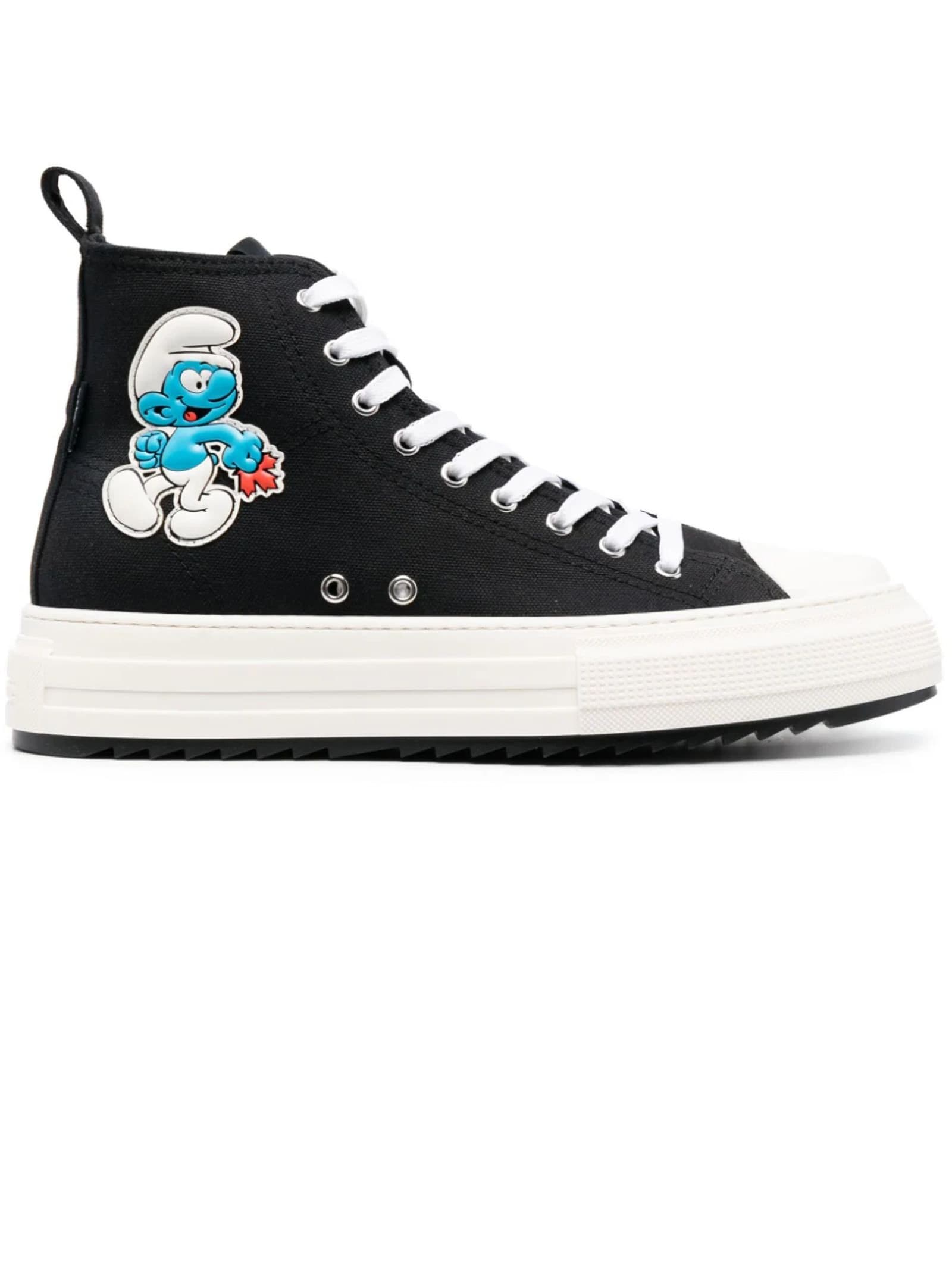 Shop Dsquared2 Black X Smurfs Cotton Sneakers