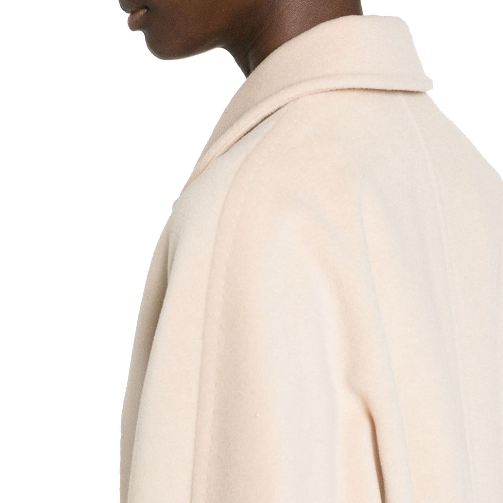 Max Mara Oversized Wool And Cashmere Coat With Lapel Collar And Kimono Sleeves In Neutral
