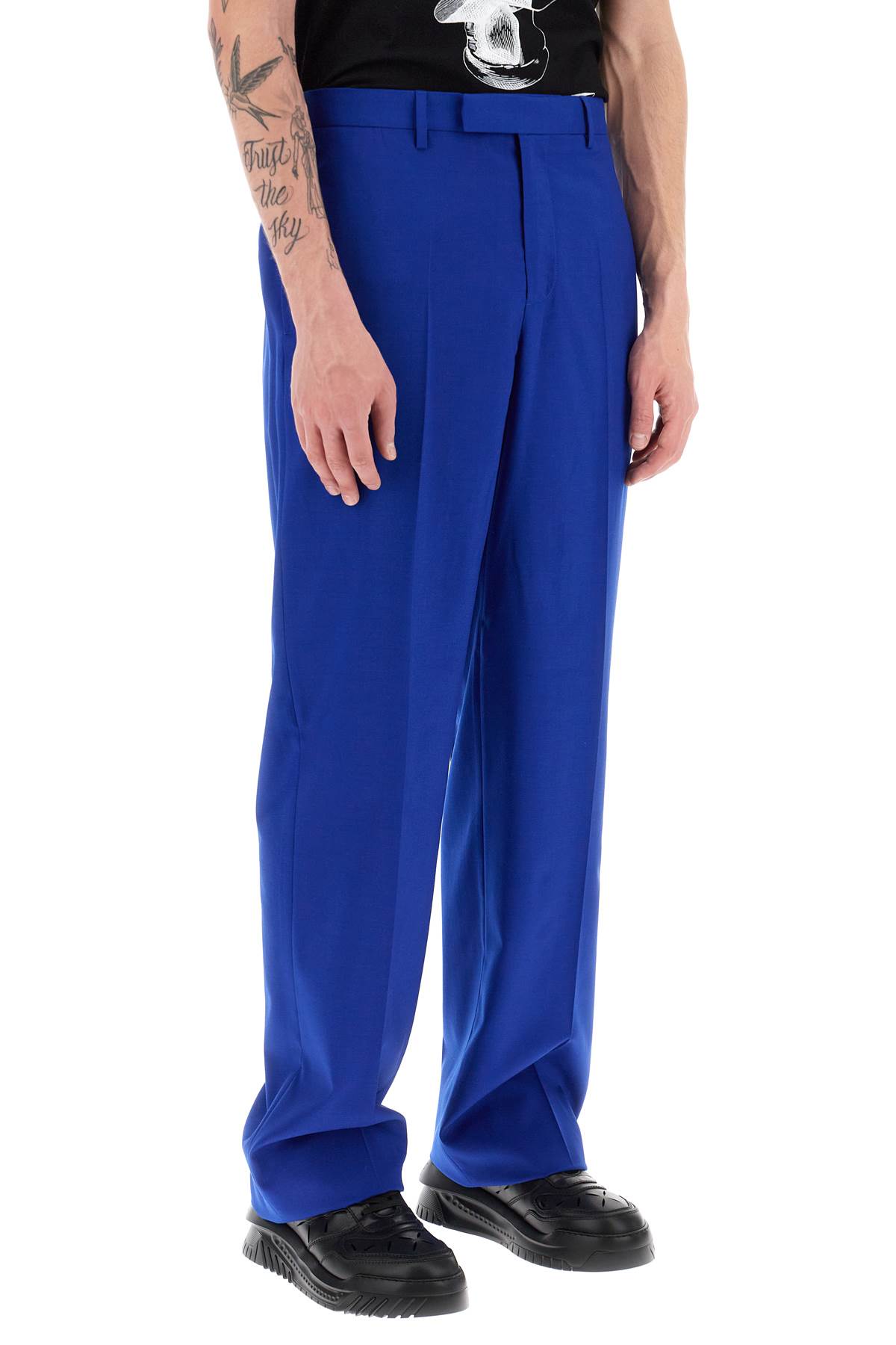 VERSACE WOOL AND SILK PANTS