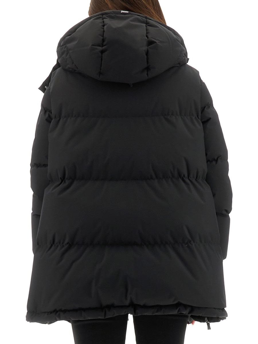 Herno Relaxed Jacket In Two Layers Windstopper In Black