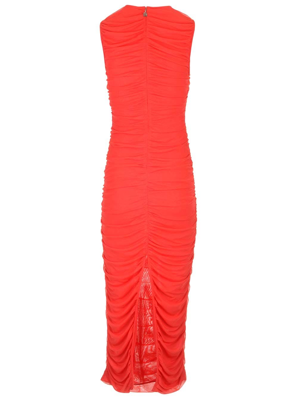 Rotate Birger Christensen Red Midi Dress With Ruffles In Red