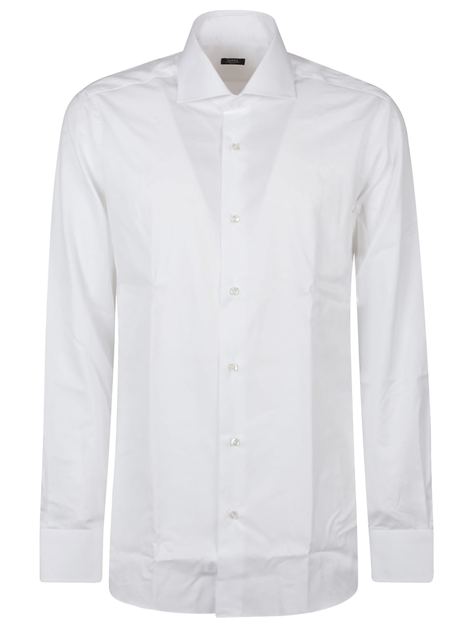 Shop Barba Napoli Long Sleeve Neck Shirt In Bianco