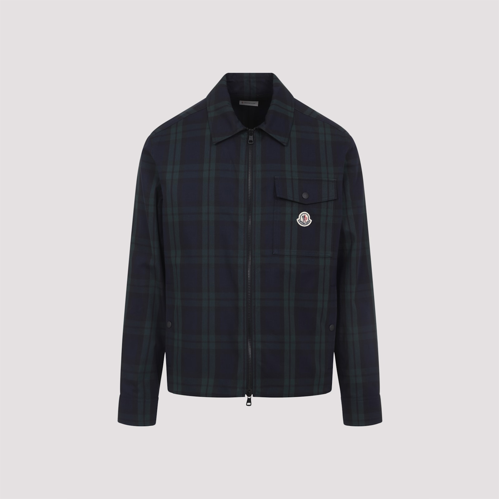 Moncler Checked Long Sleeve Shirt In Black