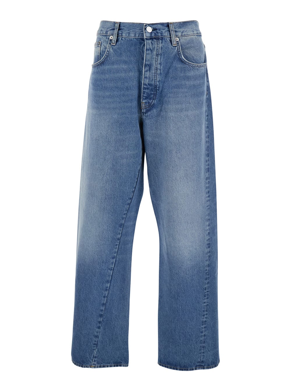 Sunflower Blue Five Pocket Jeans With Logo Patch On The Back In Blue