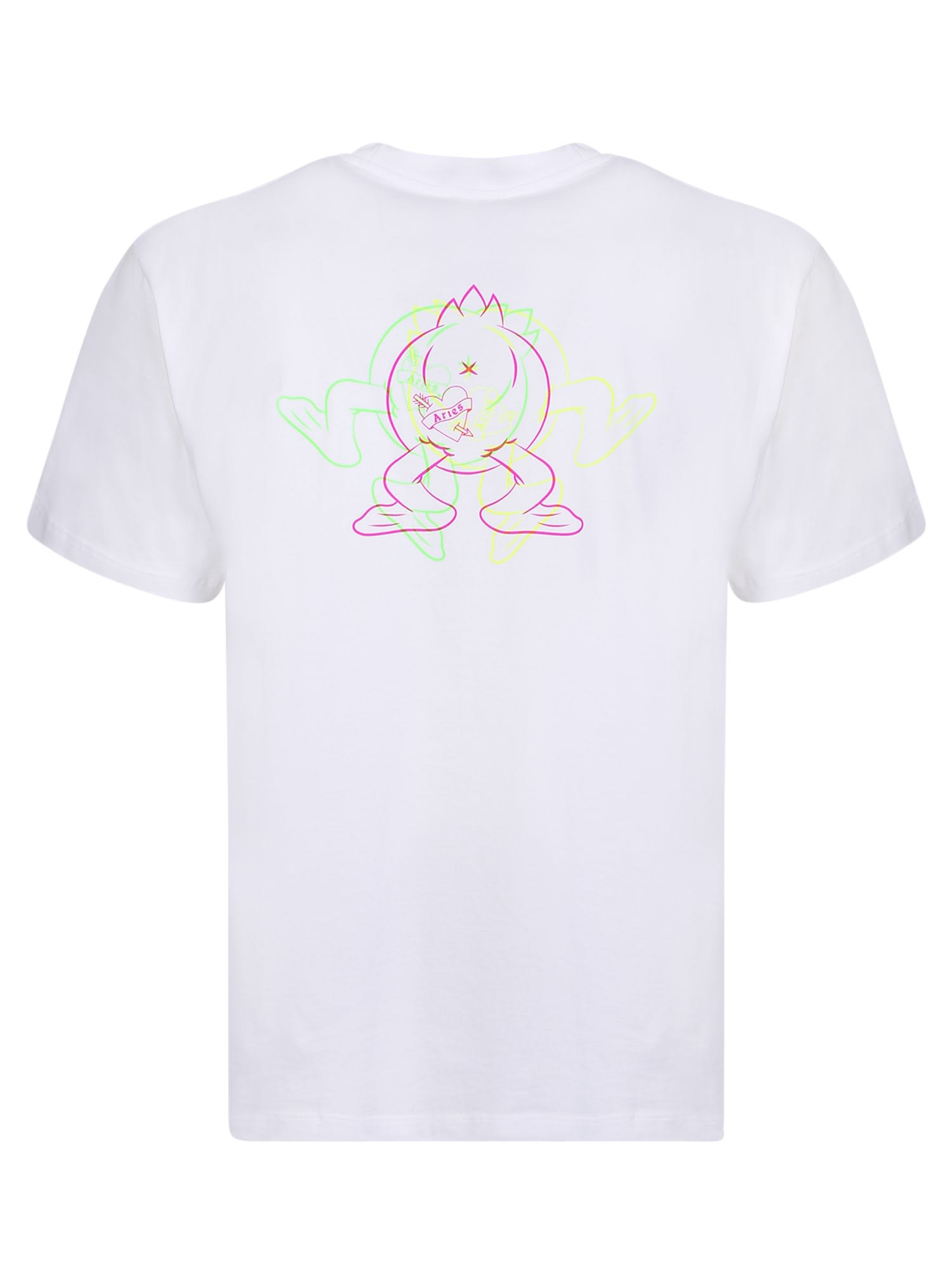 Shop Aries Trippy Duck T-shirt In White