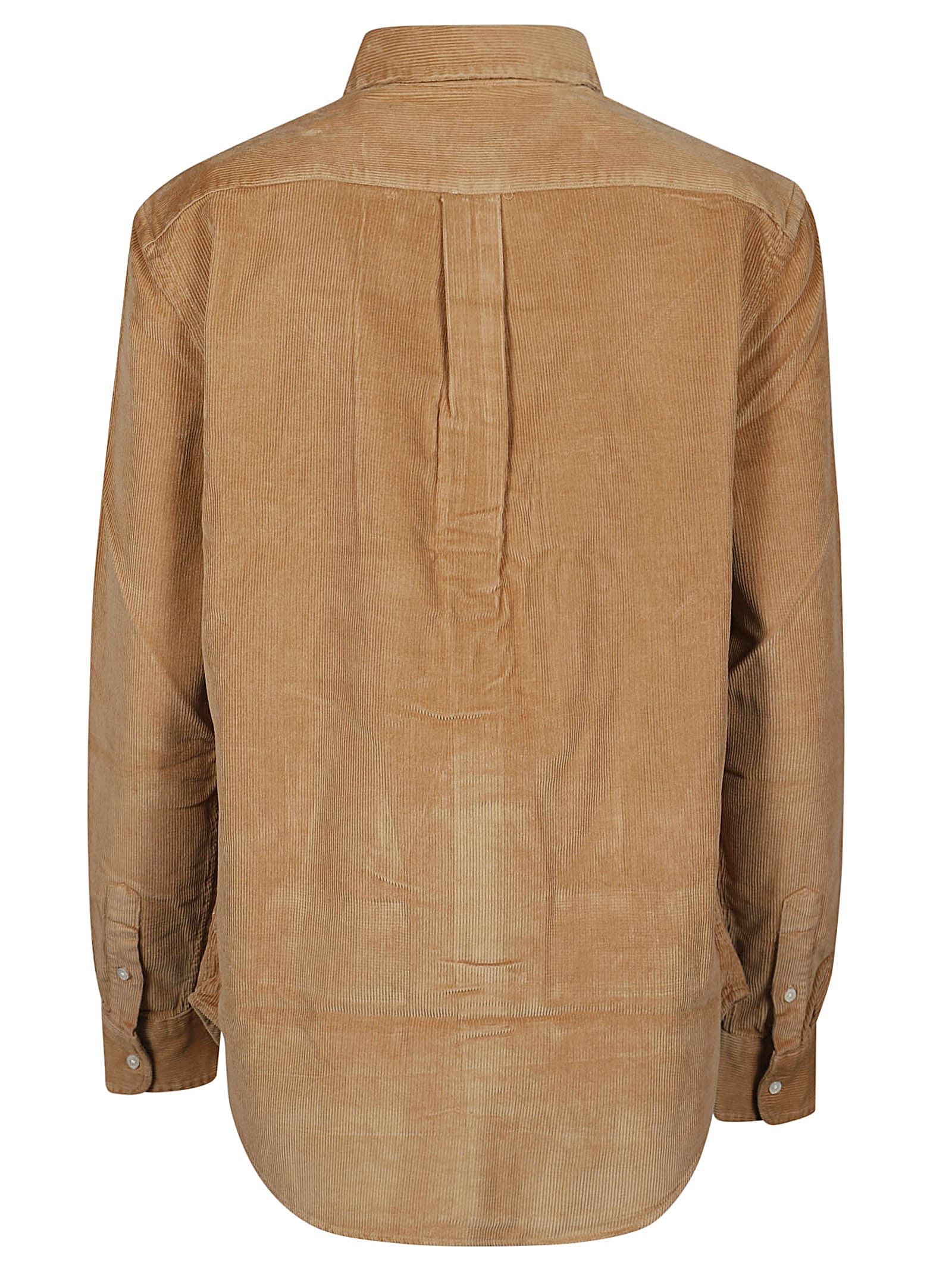 Shop Polo Ralph Lauren Long Sleeve Button Front Shirt In Classic Camel