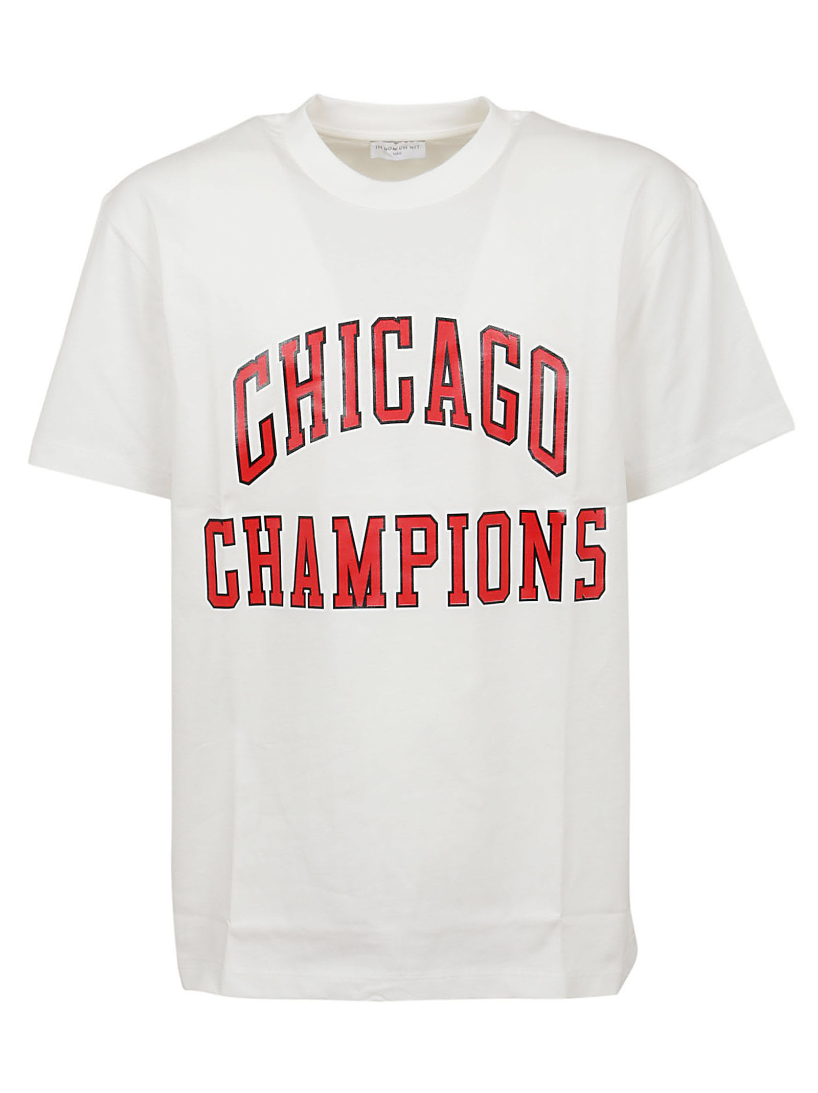 IH NOM UH NIT T-SHIRT CLASSIC FIT WITH CHICAGO CHAMPIONS PRINT ON FRONT AND LOGO,NUS21223.081 081 OFF WHITE