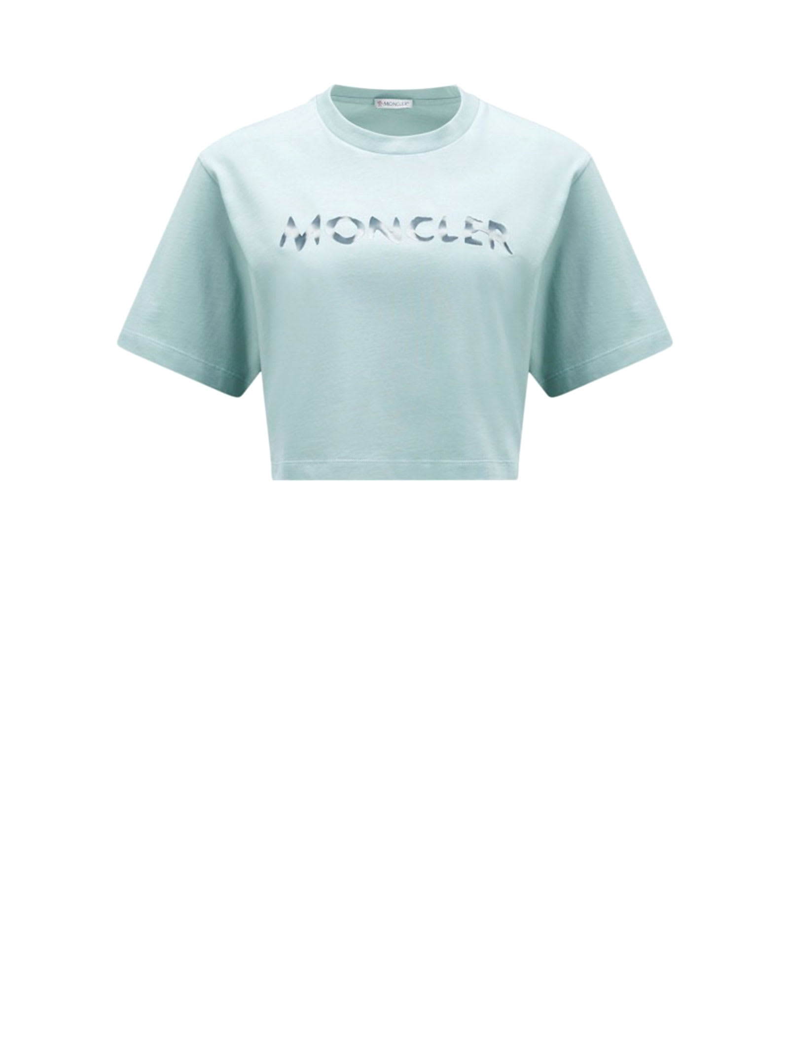 MONCLER CROPPED T-SHIRT WITH LOGO