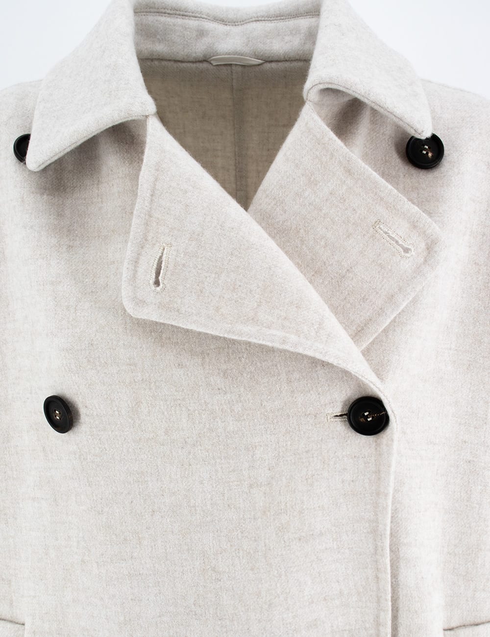 Brunello Cucinelli Cashmere Cocoon Coat In Neutral