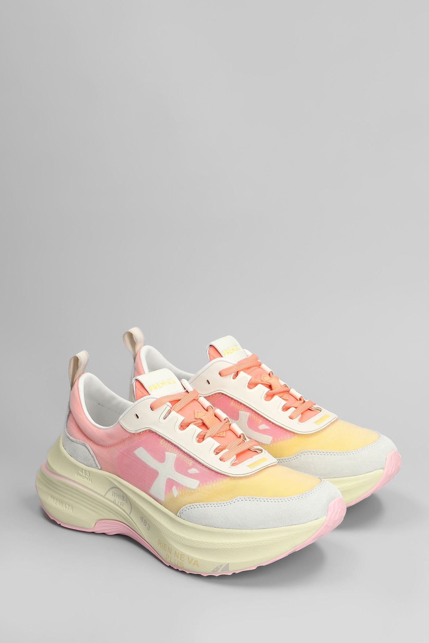 Premiata Hill Sneakers In Rose-pink Fabric In Pink