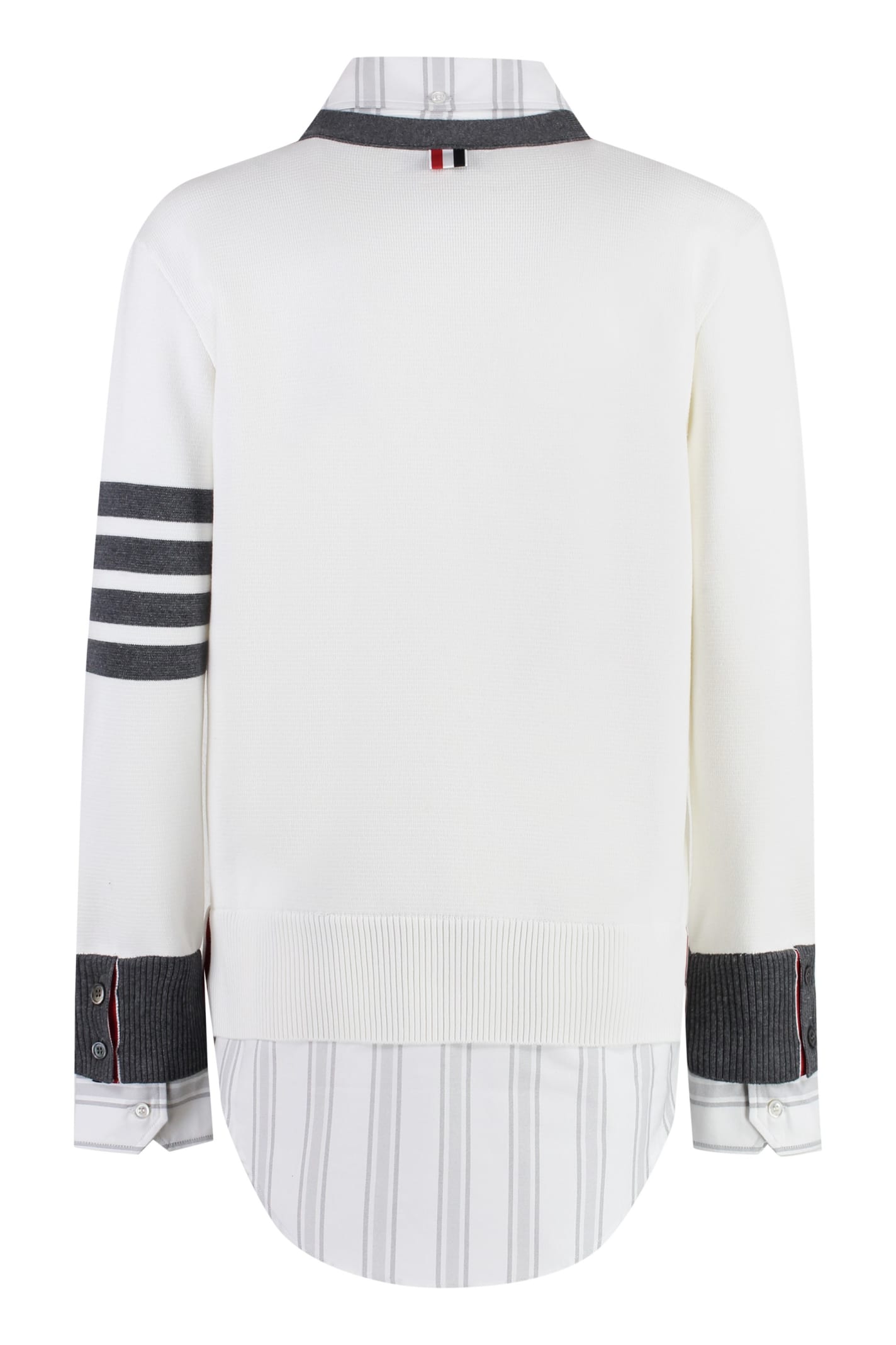 Shop Thom Browne Knit Cardigan In White