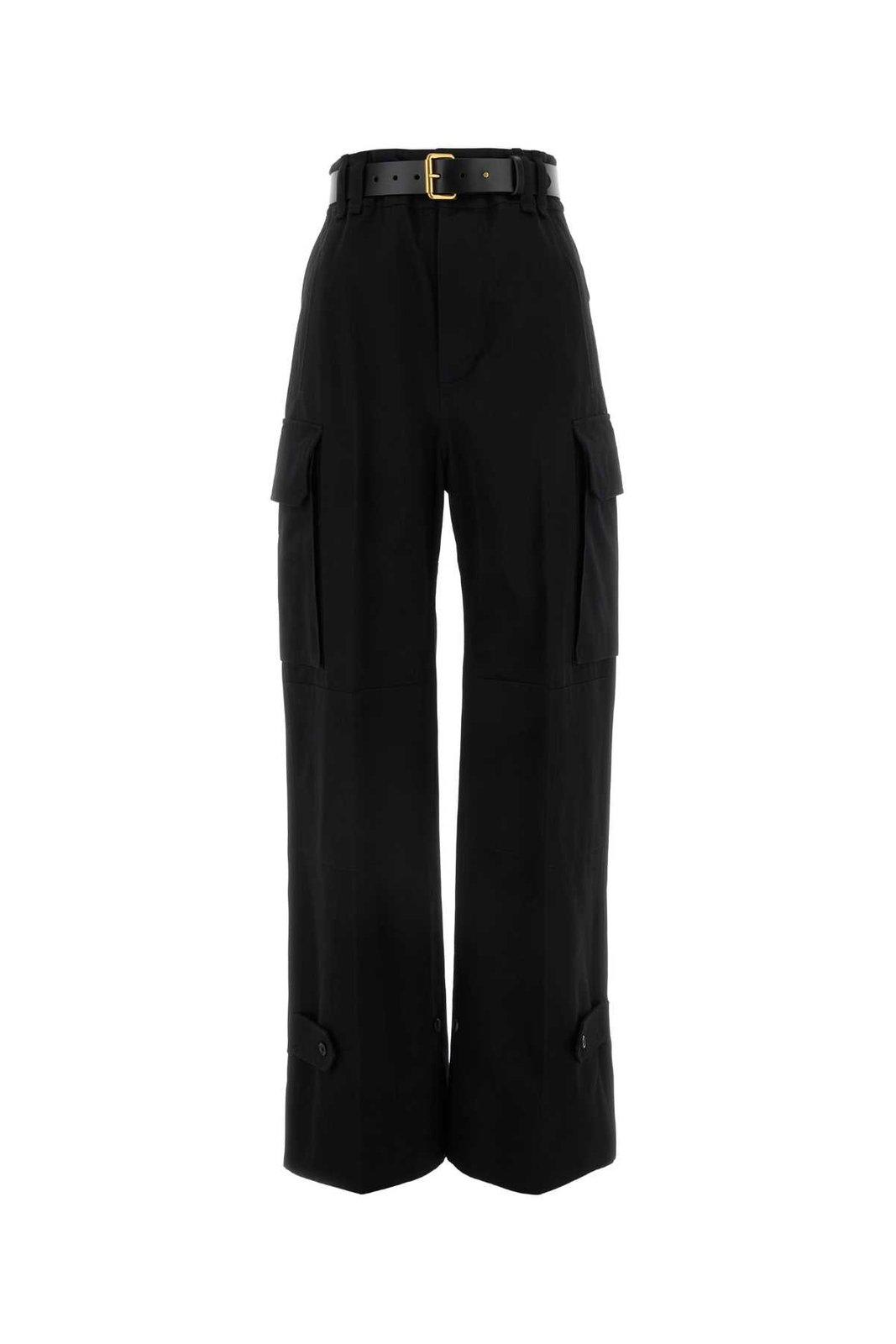 Shop Saint Laurent High-rise Wide Neck Pants In Black