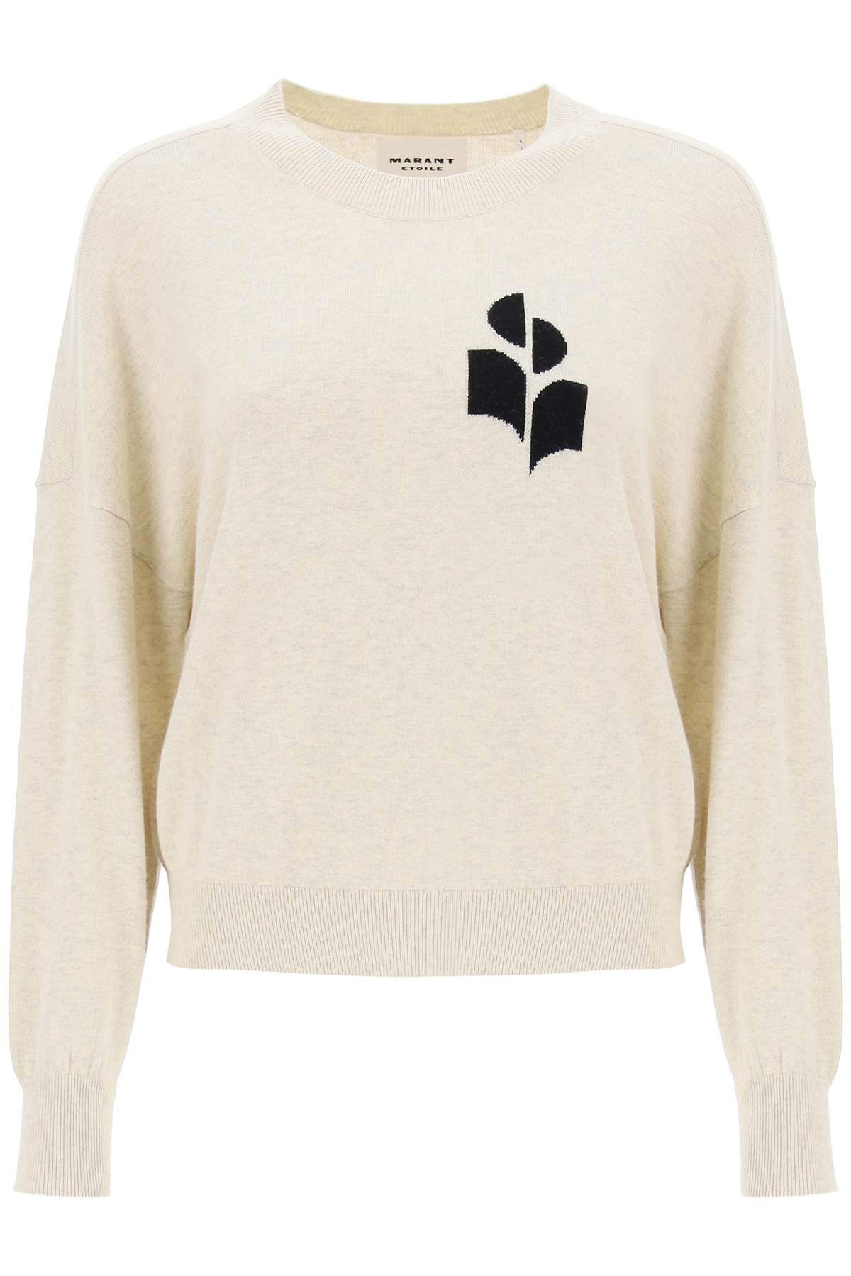 Shop Marant Etoile Marisans Sweater With Logo Intarsia In Grey