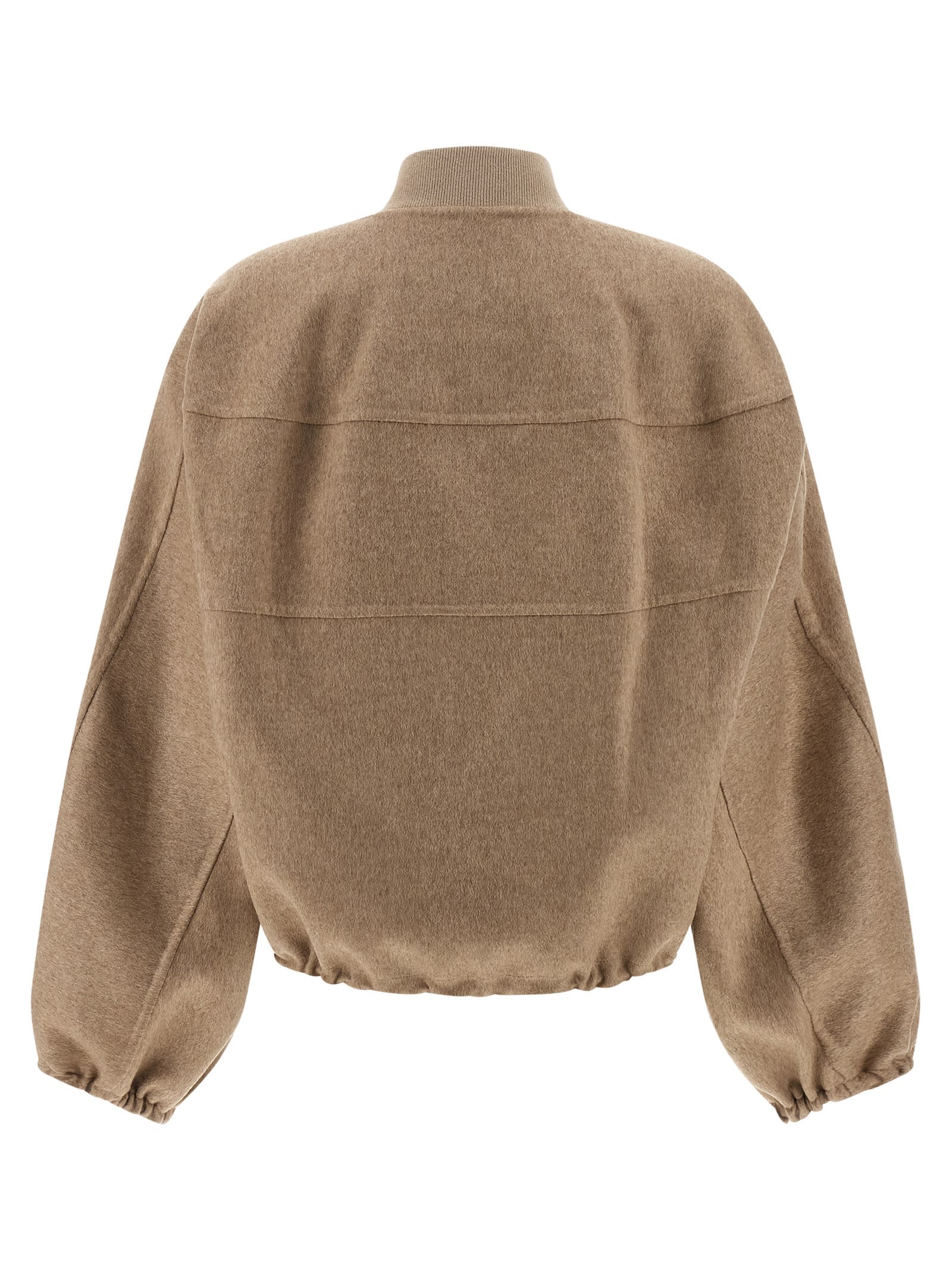 Fabiana Filippi Cashmere Bomber Jacket Puffer Jackets Beige In Multi