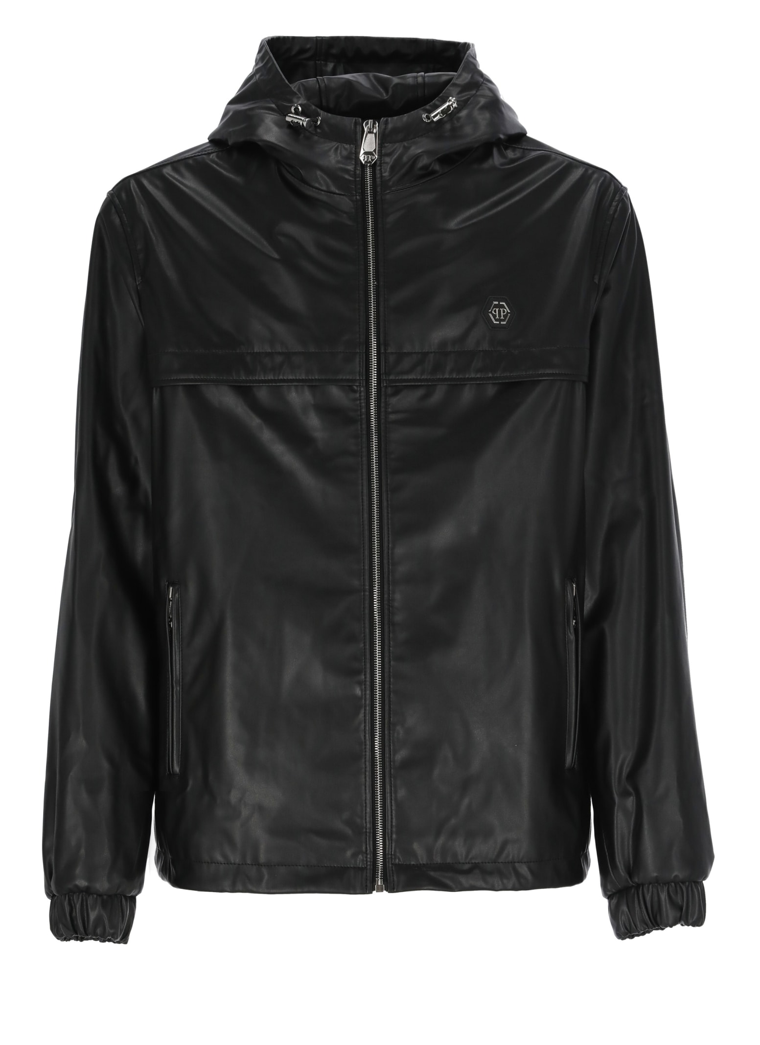 Shop Philipp Plein Logoed Jacket In Black