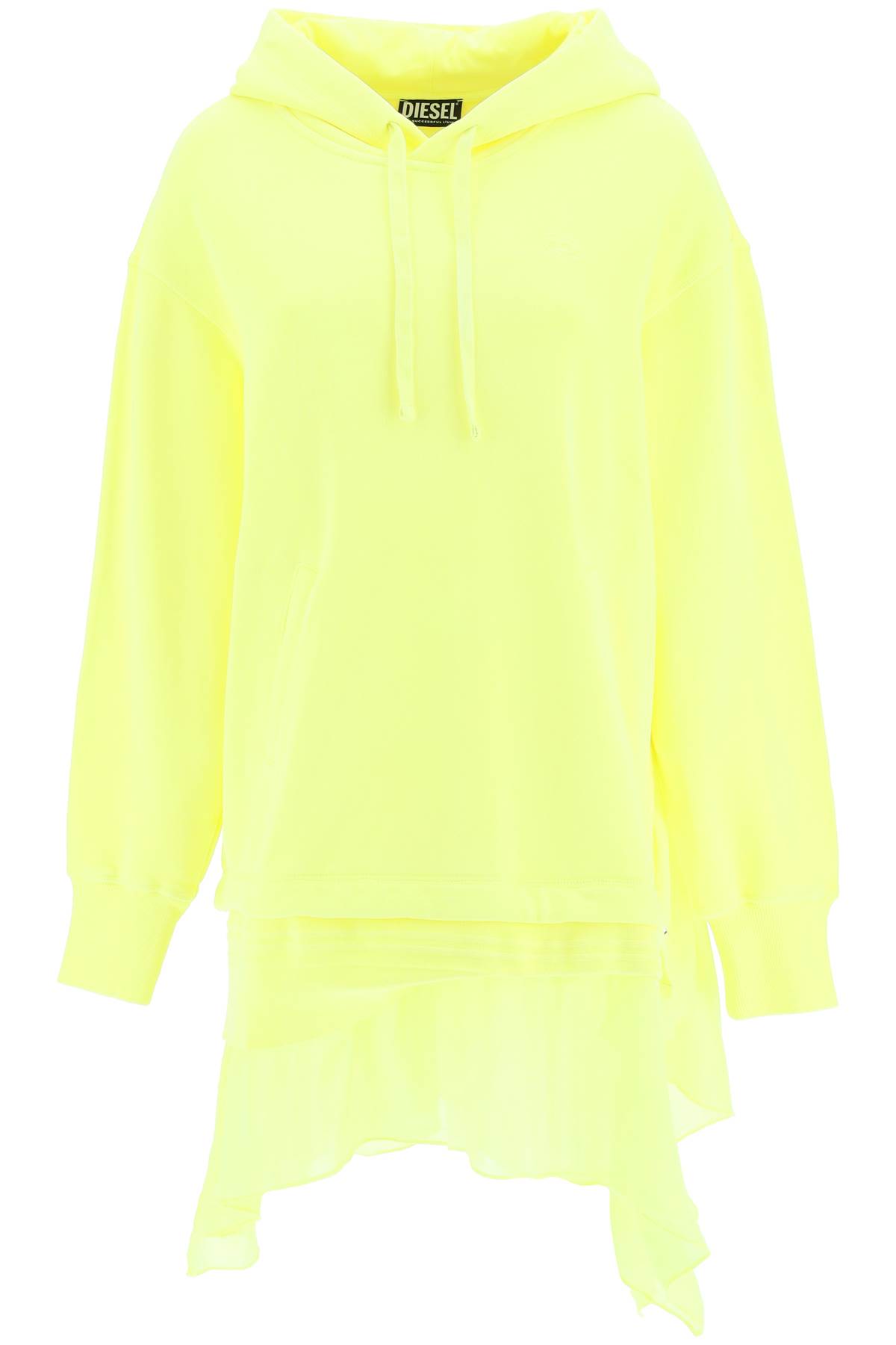 Shop Diesel D-role Oversized Dress In Neon Yellow (yellow)