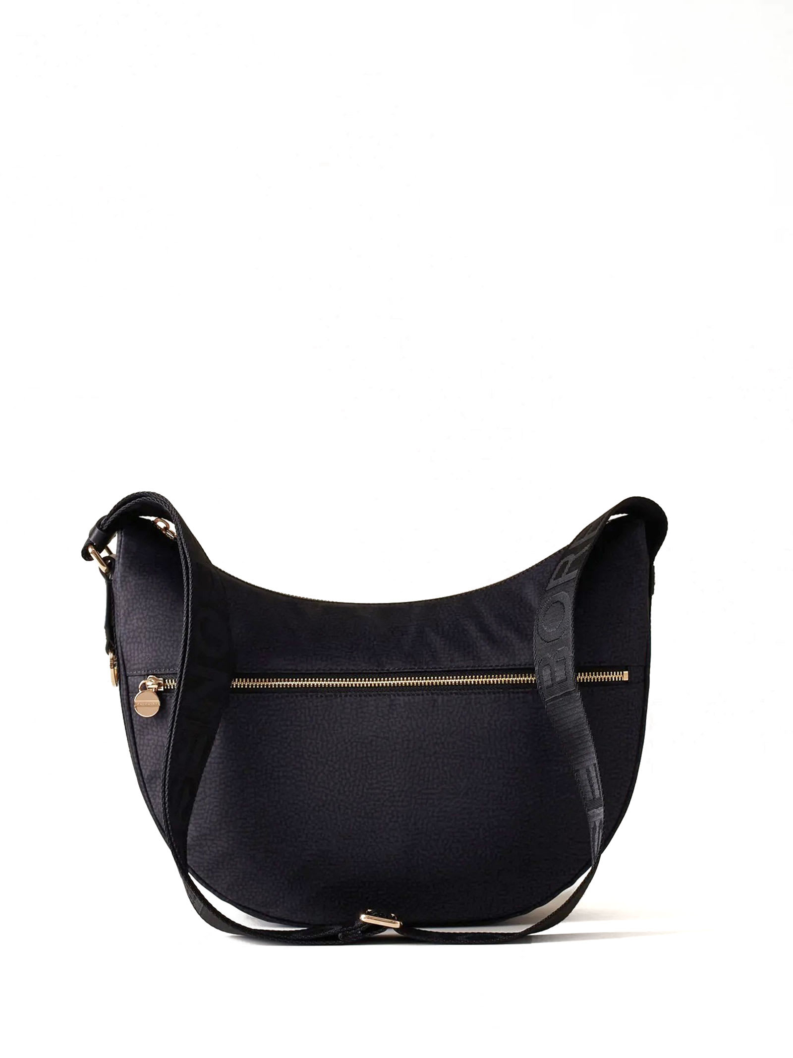 Shop Borbonese Luna Bag Medium With Pocket  In Black