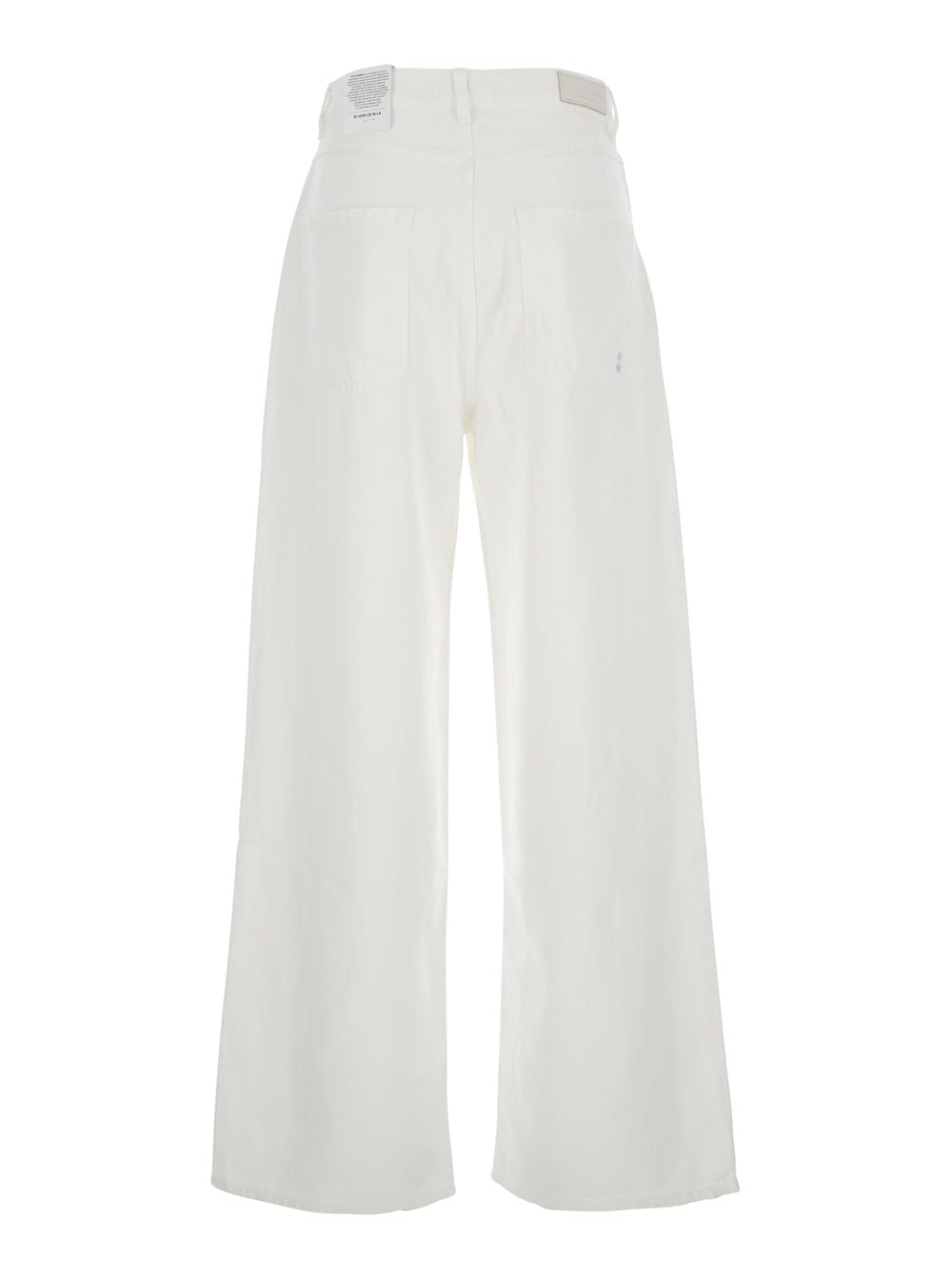 Icon Denim Poppy White Jeans With Medium Rise And Logo Patch On The Rear In Denim Woman In White