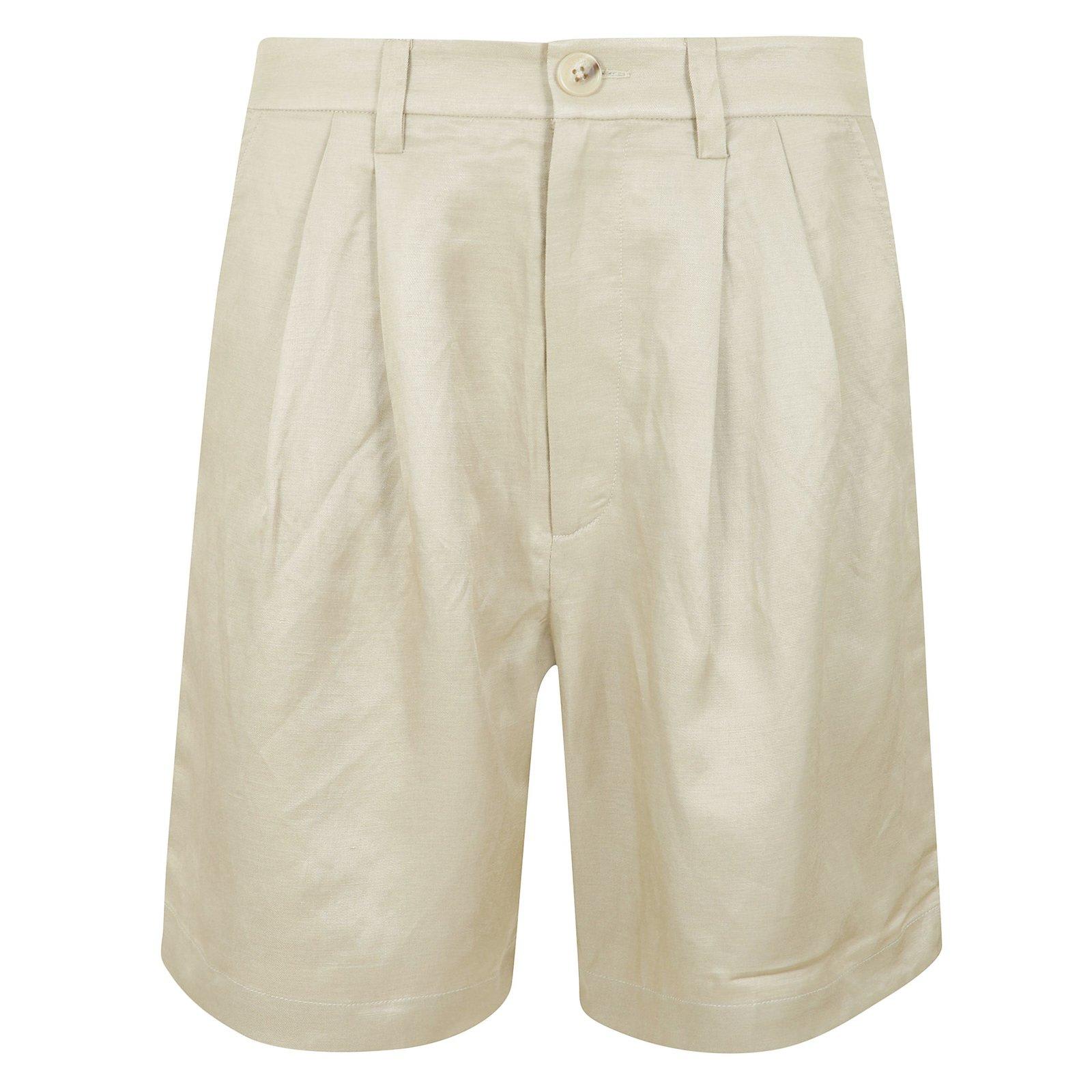 Anine Bing Carrie Straight-hem Shorts In Neutral